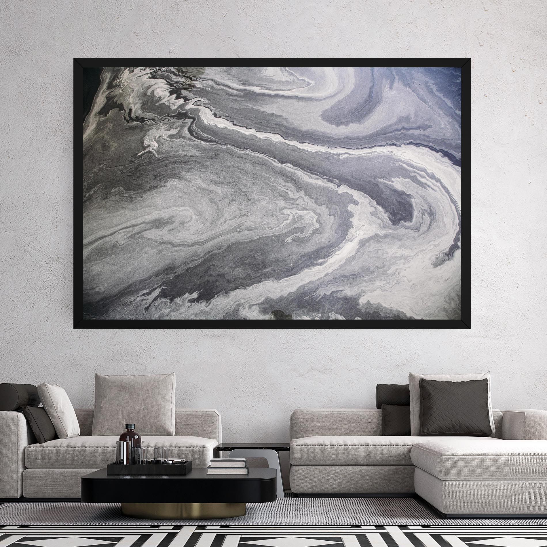 Grey Liquid Marble mockup 2
