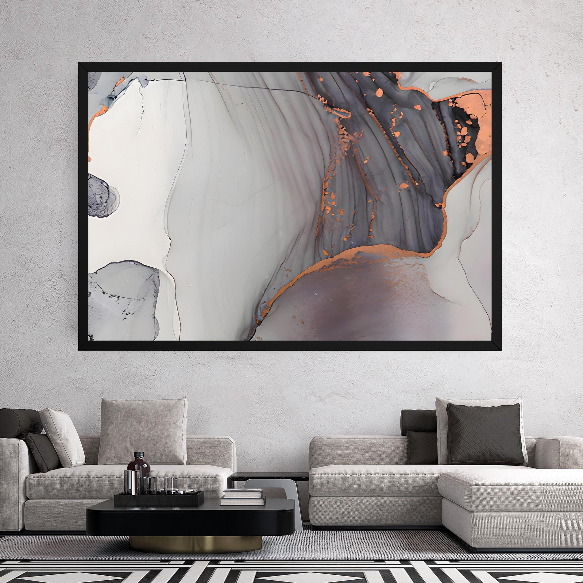 Tablou Canvas Grey Pink Liquid Marble mockup 2