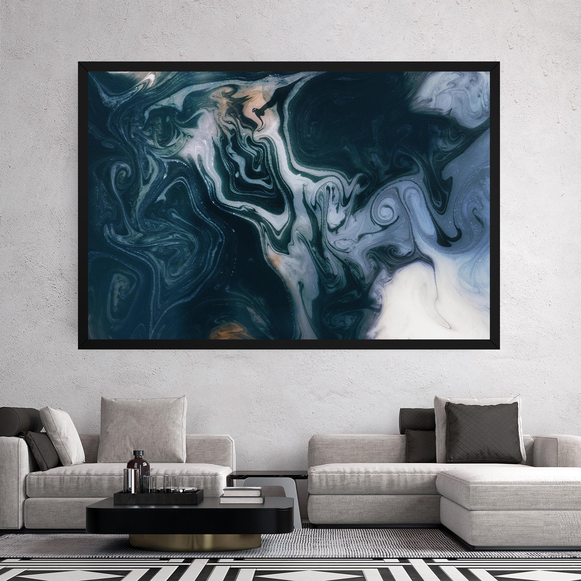 Tablou Canvas Ocean Dark Blue mockup 2