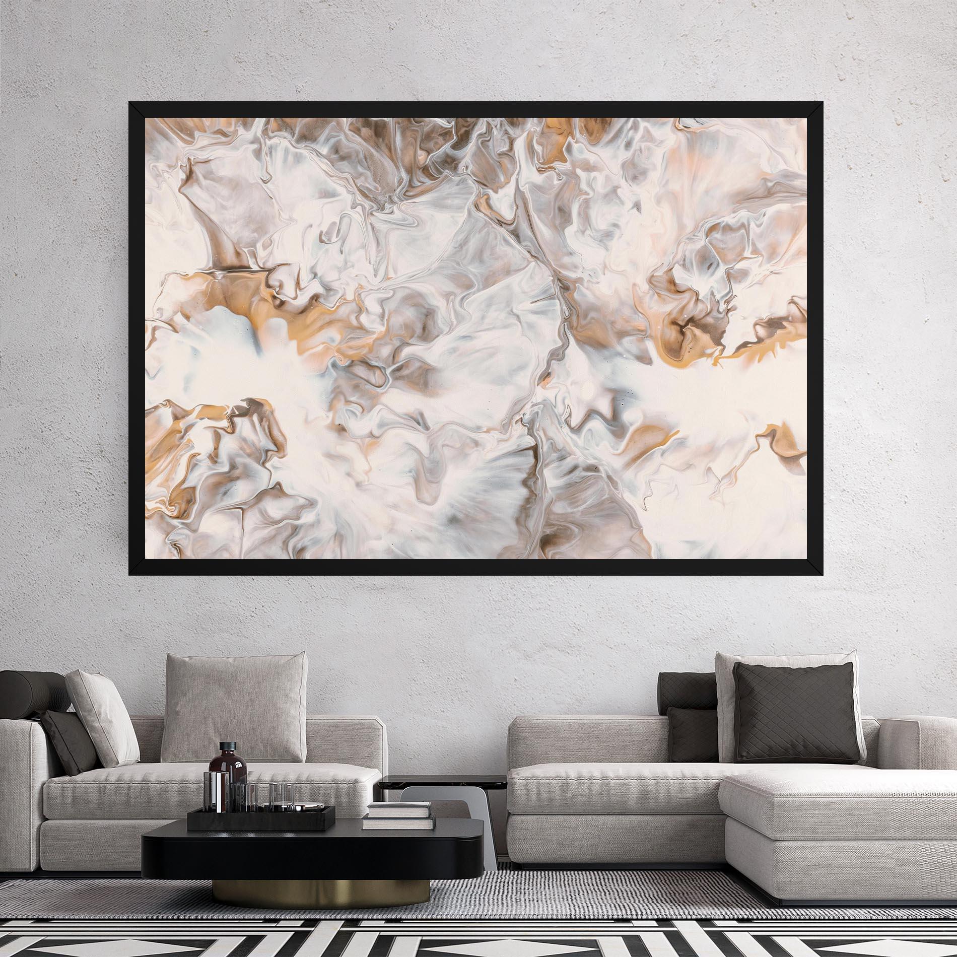 Tablou Canvas White Gold Abstract mockup 2