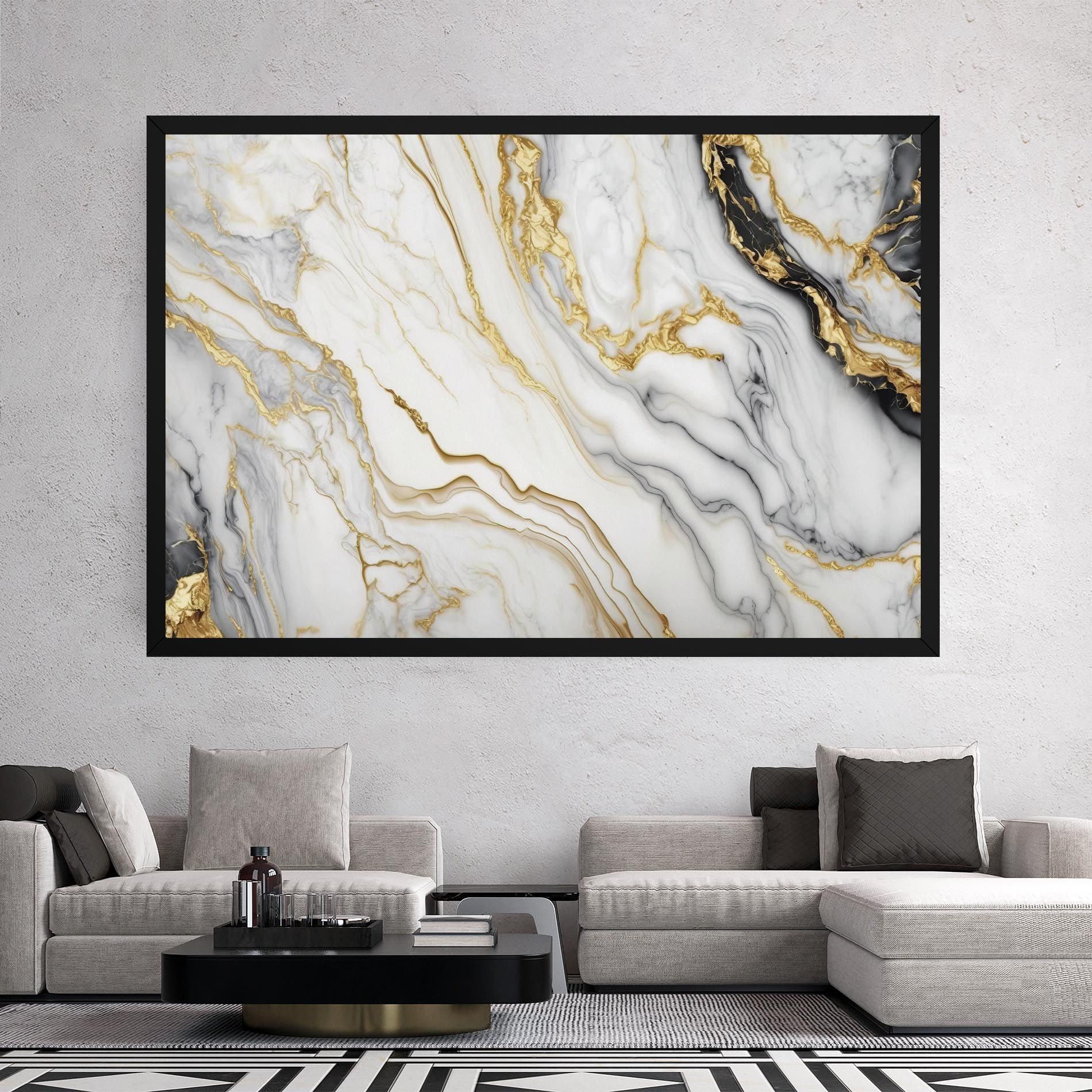 White Golden Marble mockup 2
