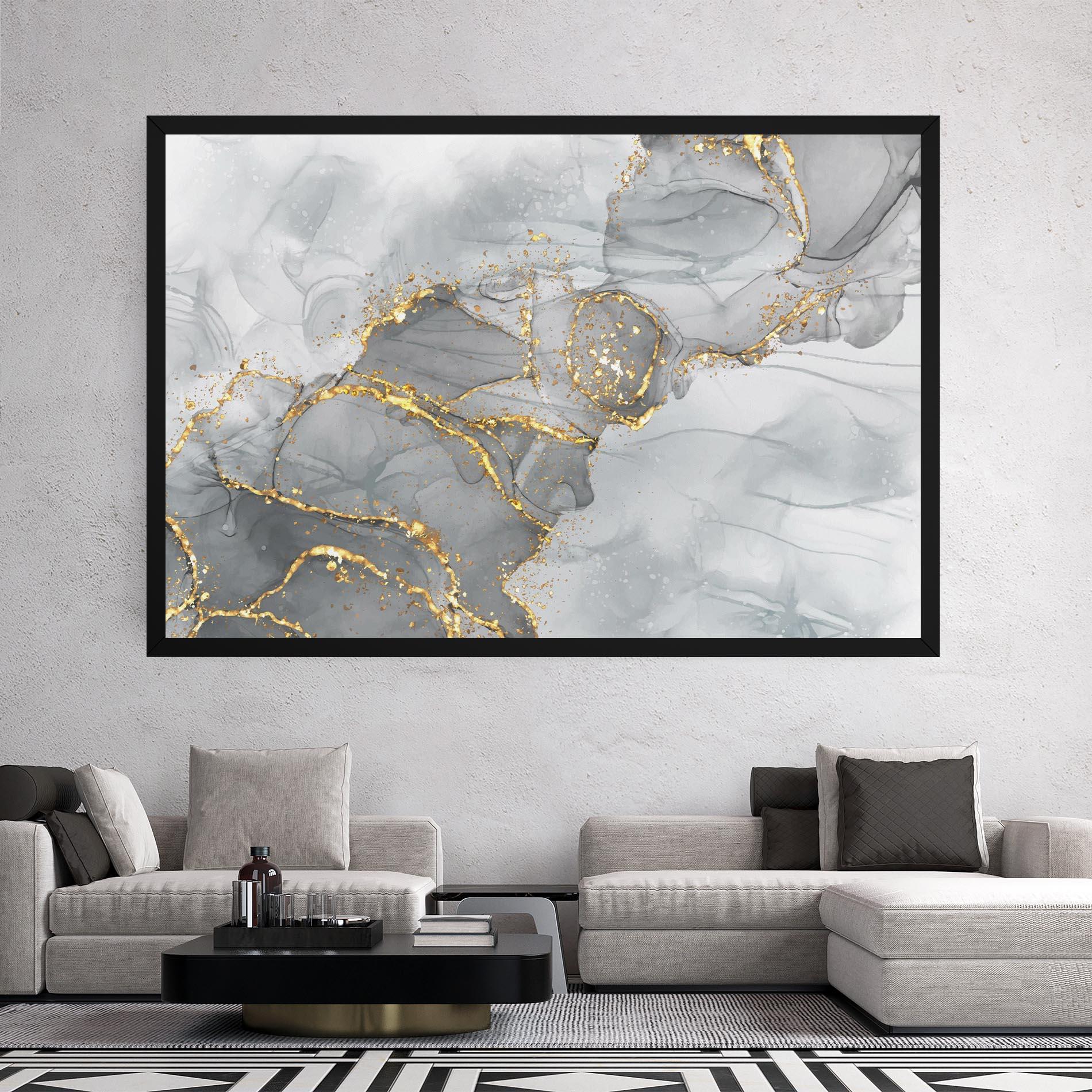 Tablou Canvas White Ink Marble mockup 2