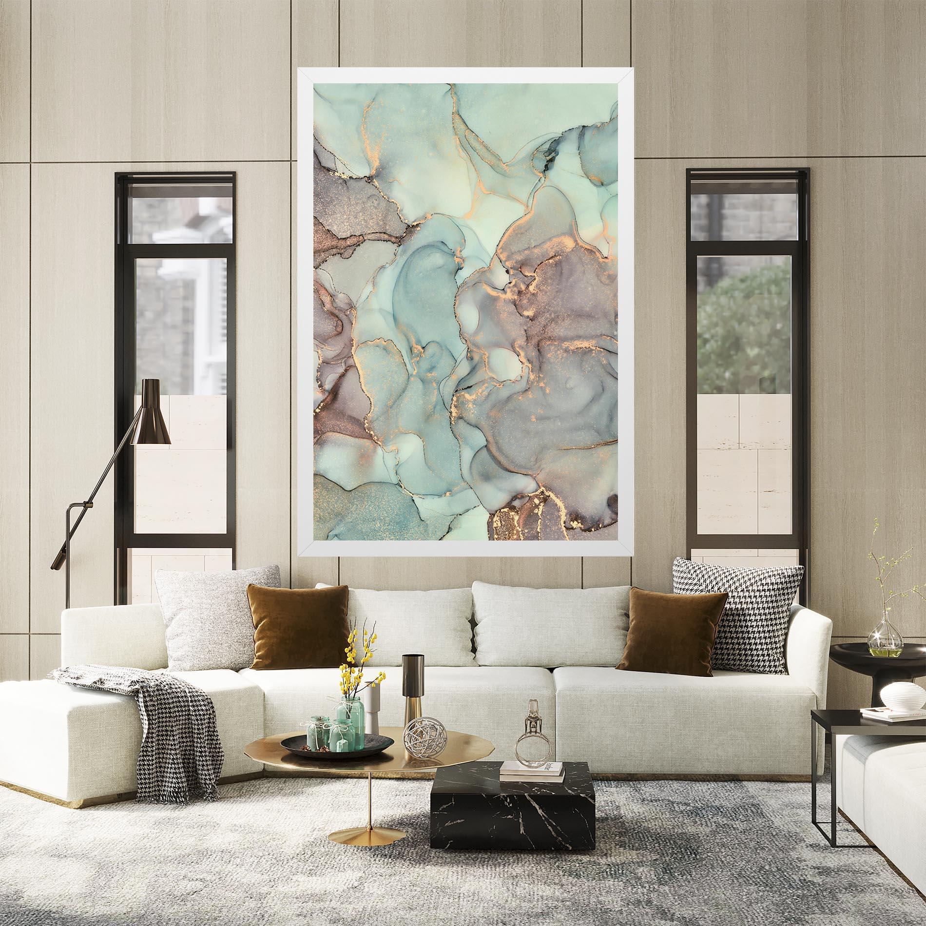 Tablou Canvas Abstract Turquoise Marble mockup 2