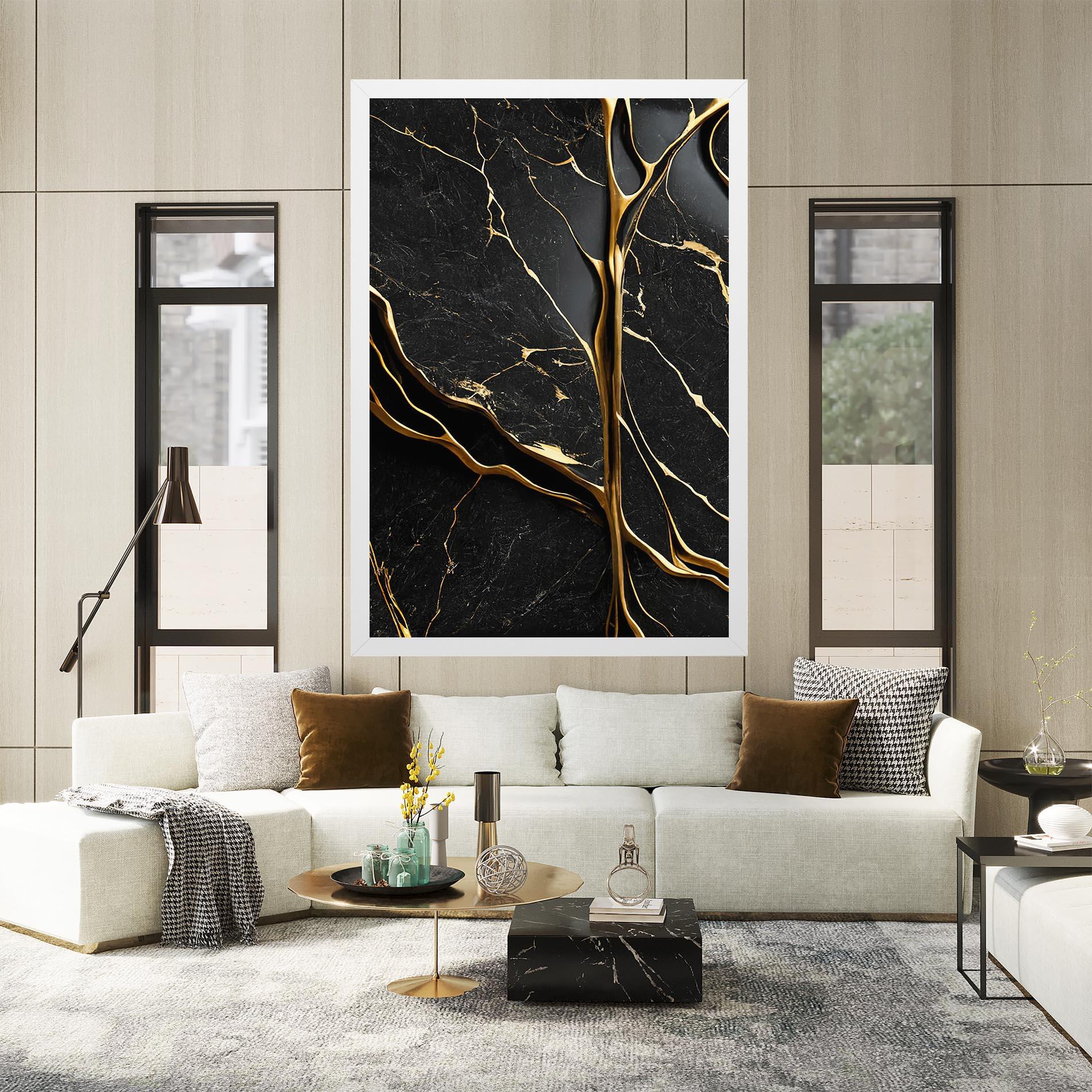 Tablou Canvas Black Square Marble mockup 2