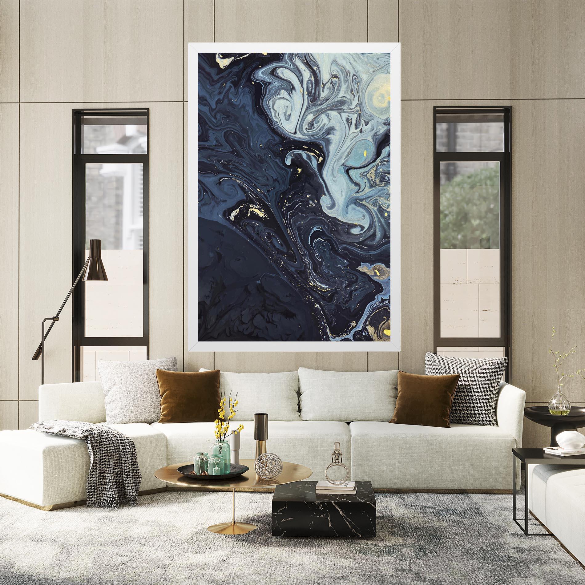 Tablou Canvas Dark Blue Painting mockup 2