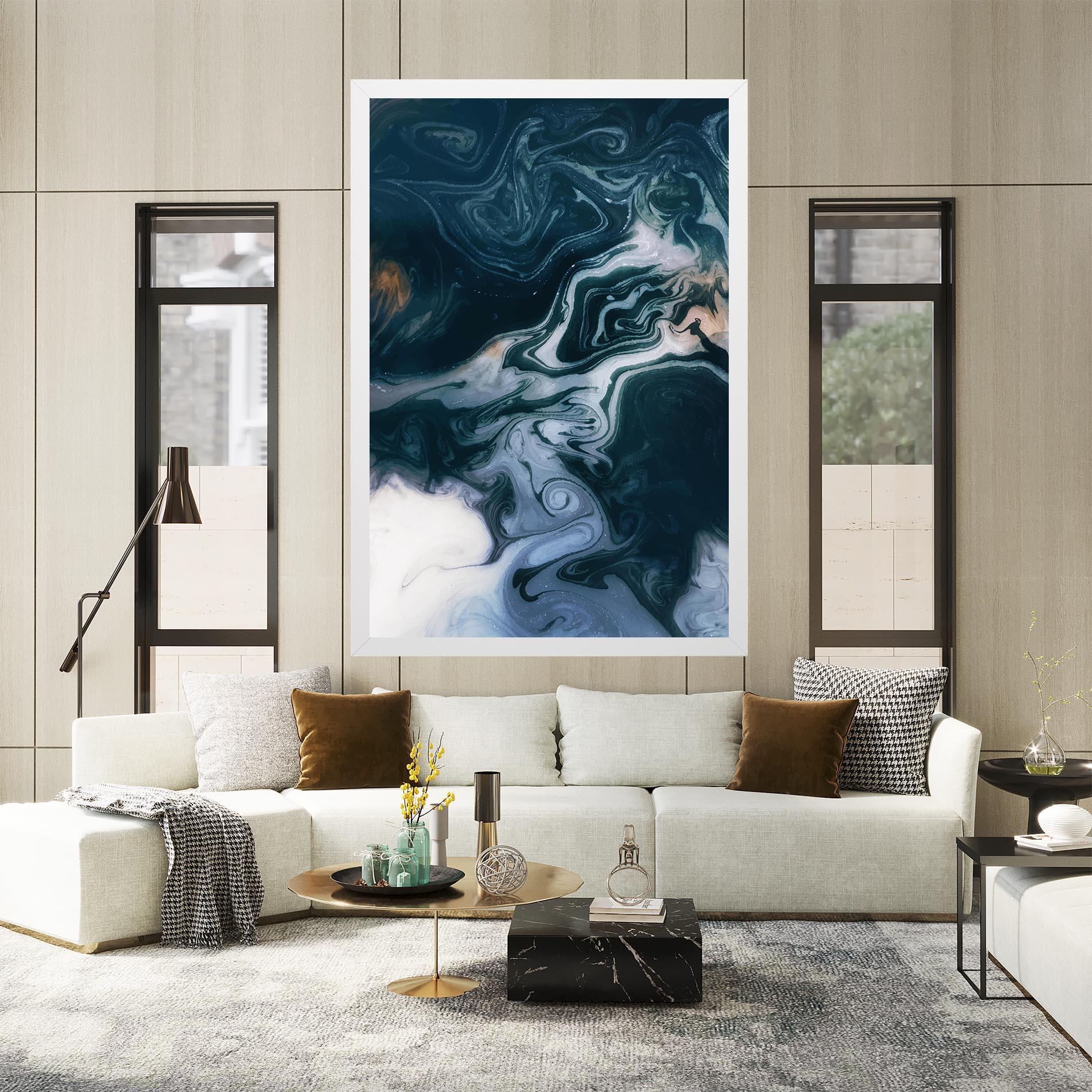 Tablou Canvas Dark Blue With White mockup 2