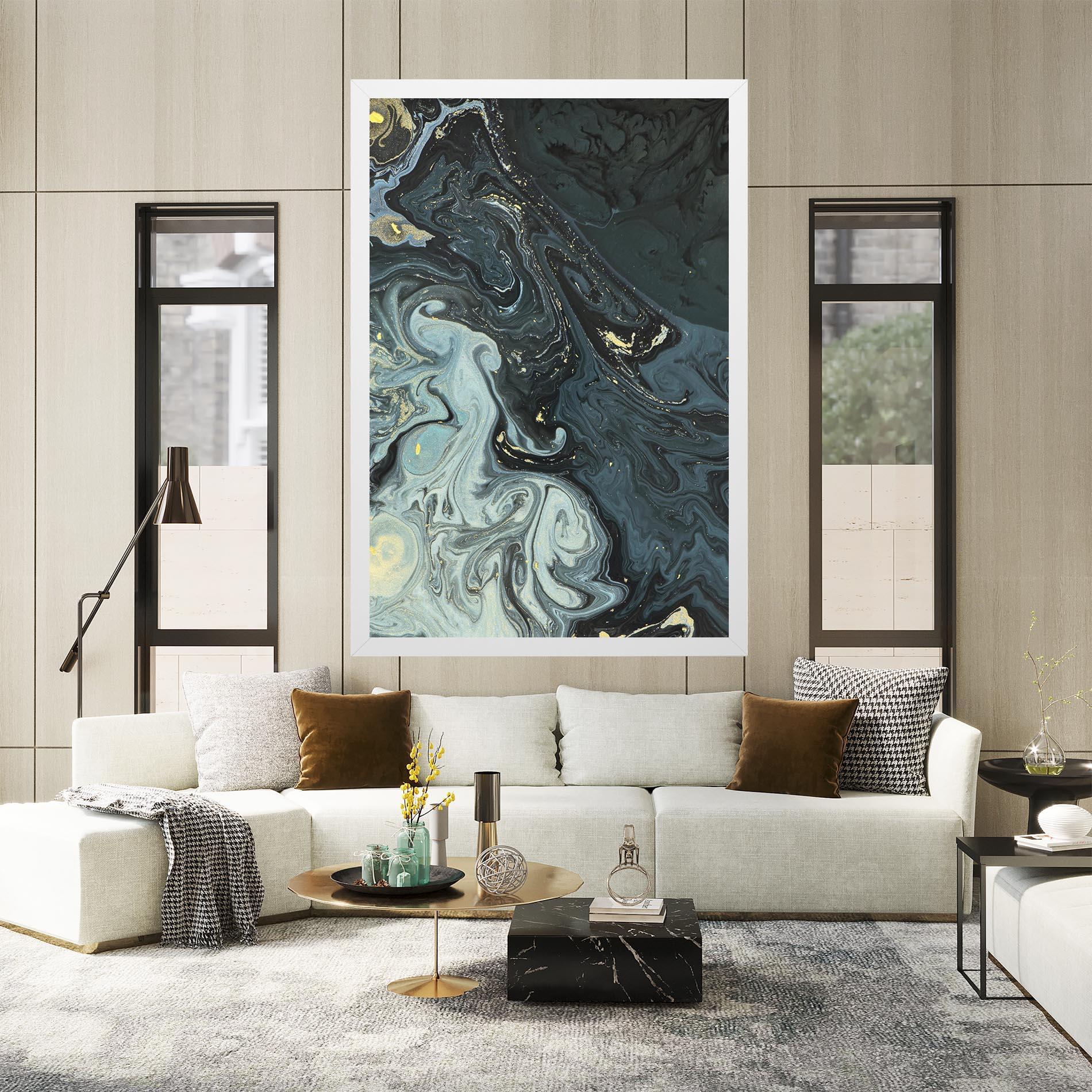 Tablou Canvas Dark Green Painting mockup 2