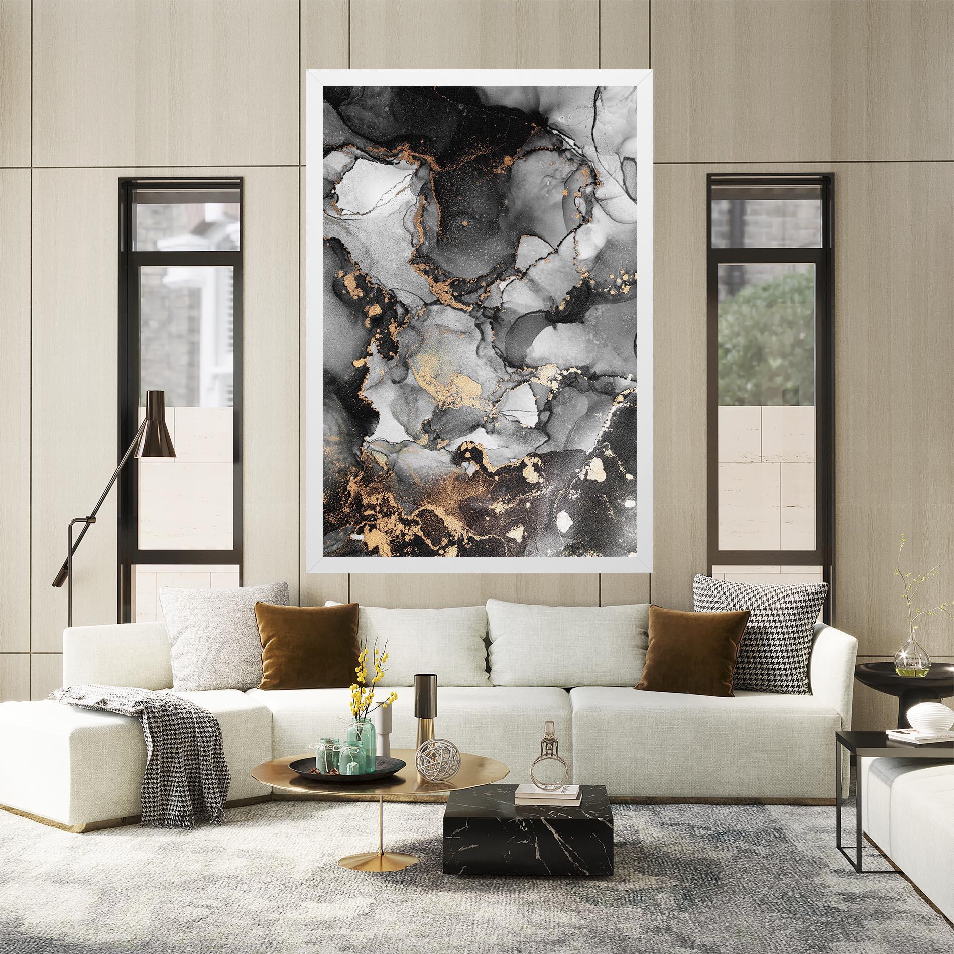 Tablou Canvas Grey Gold Marble mockup 2