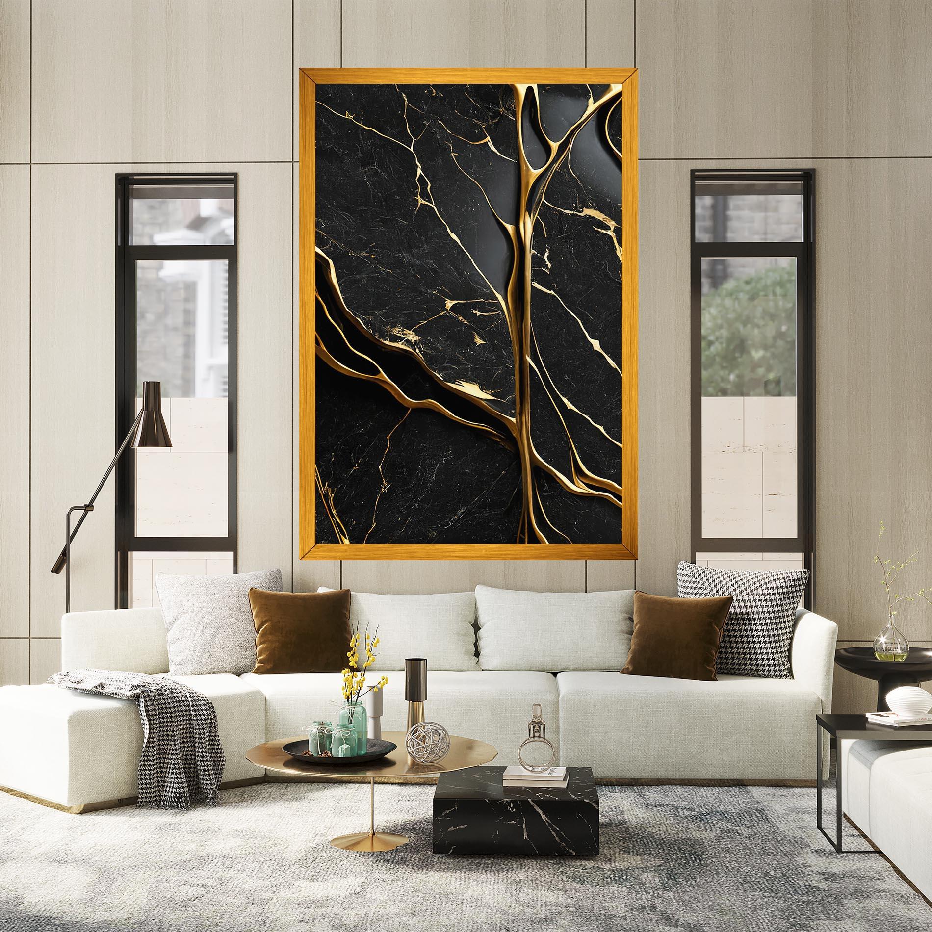 Tablou Canvas Black Square Marble mockup 2
