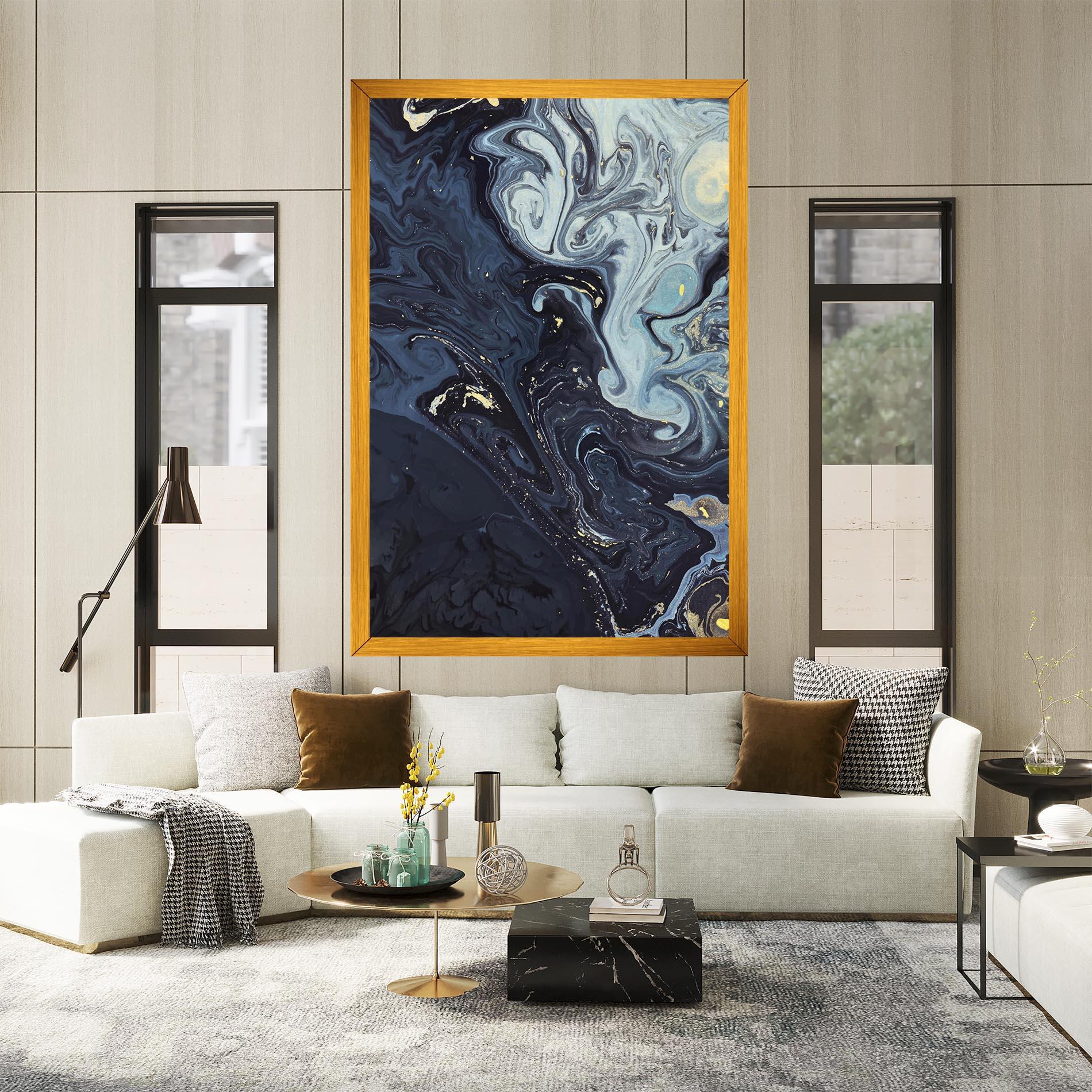 Tablou Canvas Dark Blue Painting mockup 2