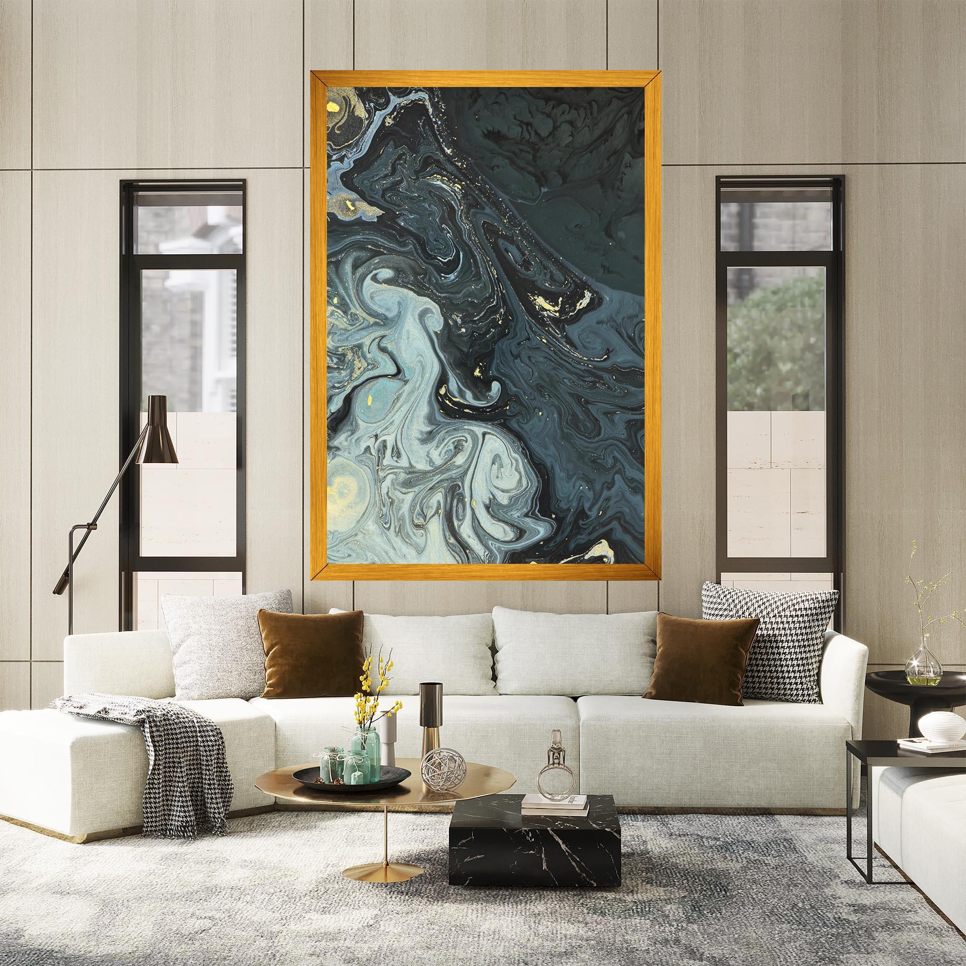 Tablou Canvas Dark Green Painting mockup 2