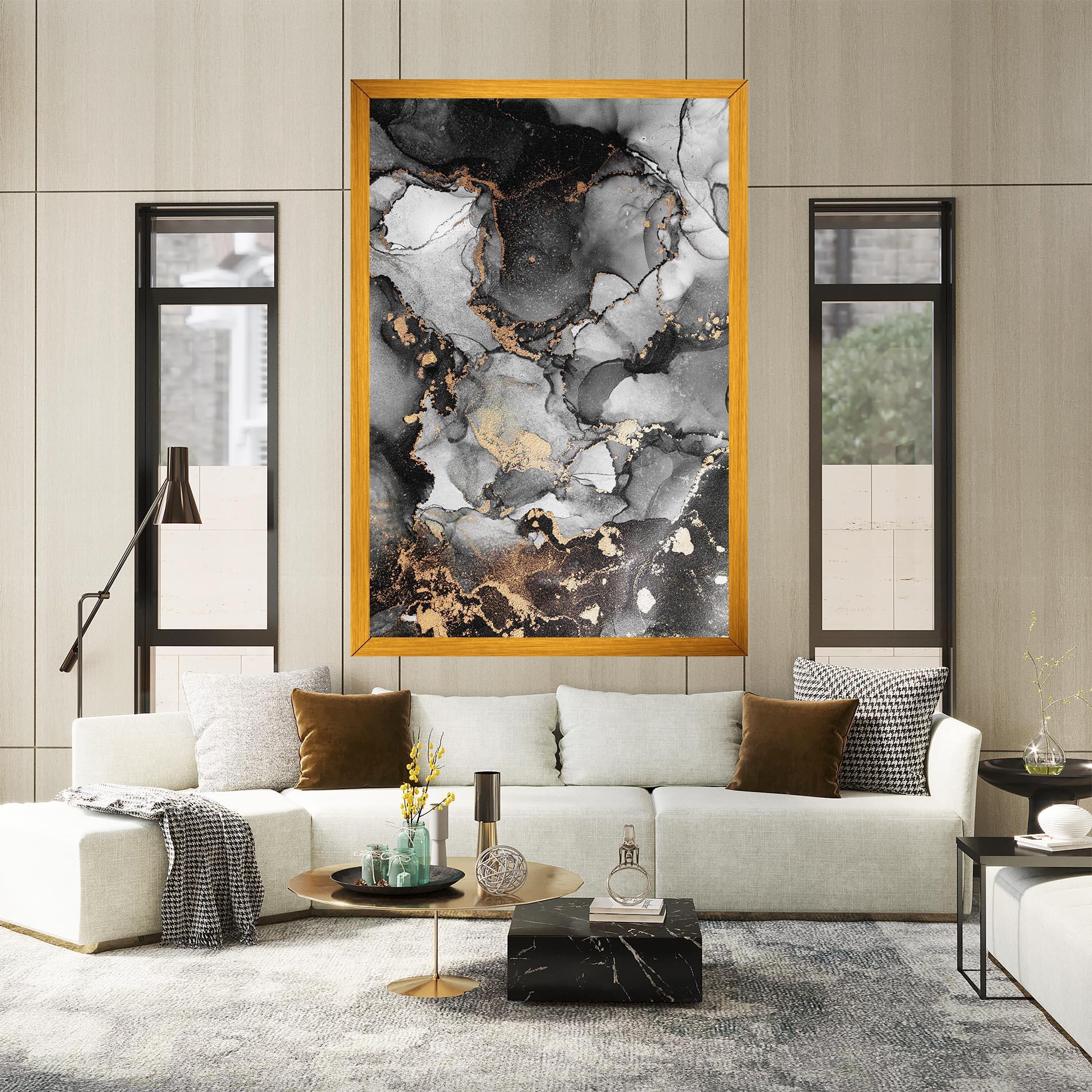 Tablou Canvas Grey Gold Marble mockup 2