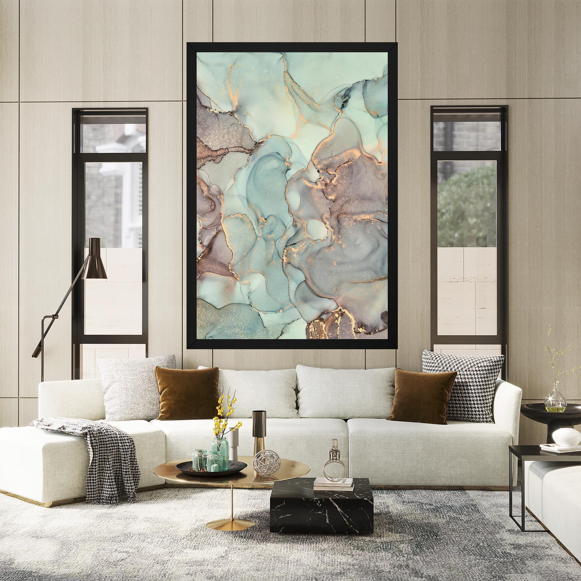 Tablou Canvas Abstract Turquoise Marble mockup 2