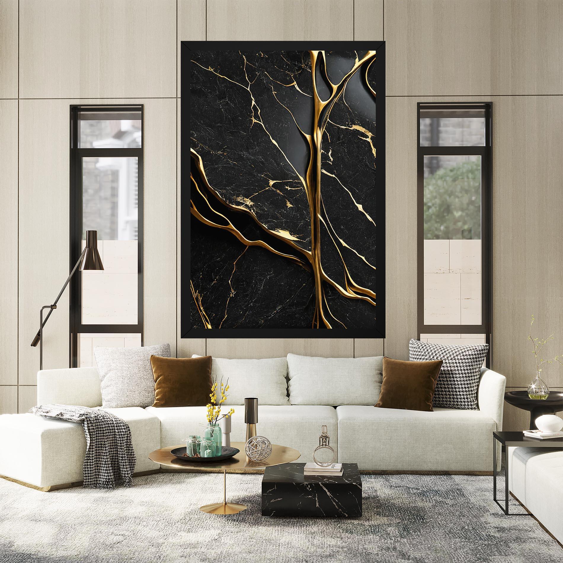 Tablou Canvas Black Square Marble mockup 2
