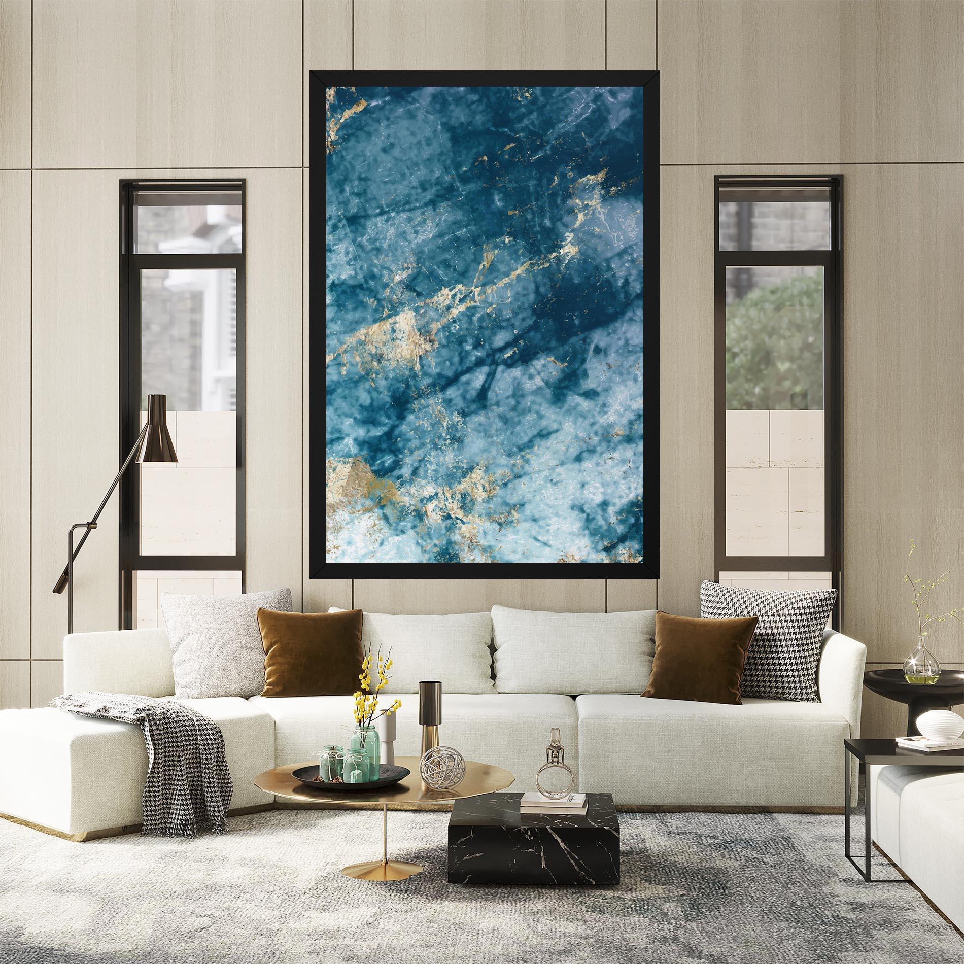 Tablou Canvas Blue Water Marble mockup 2