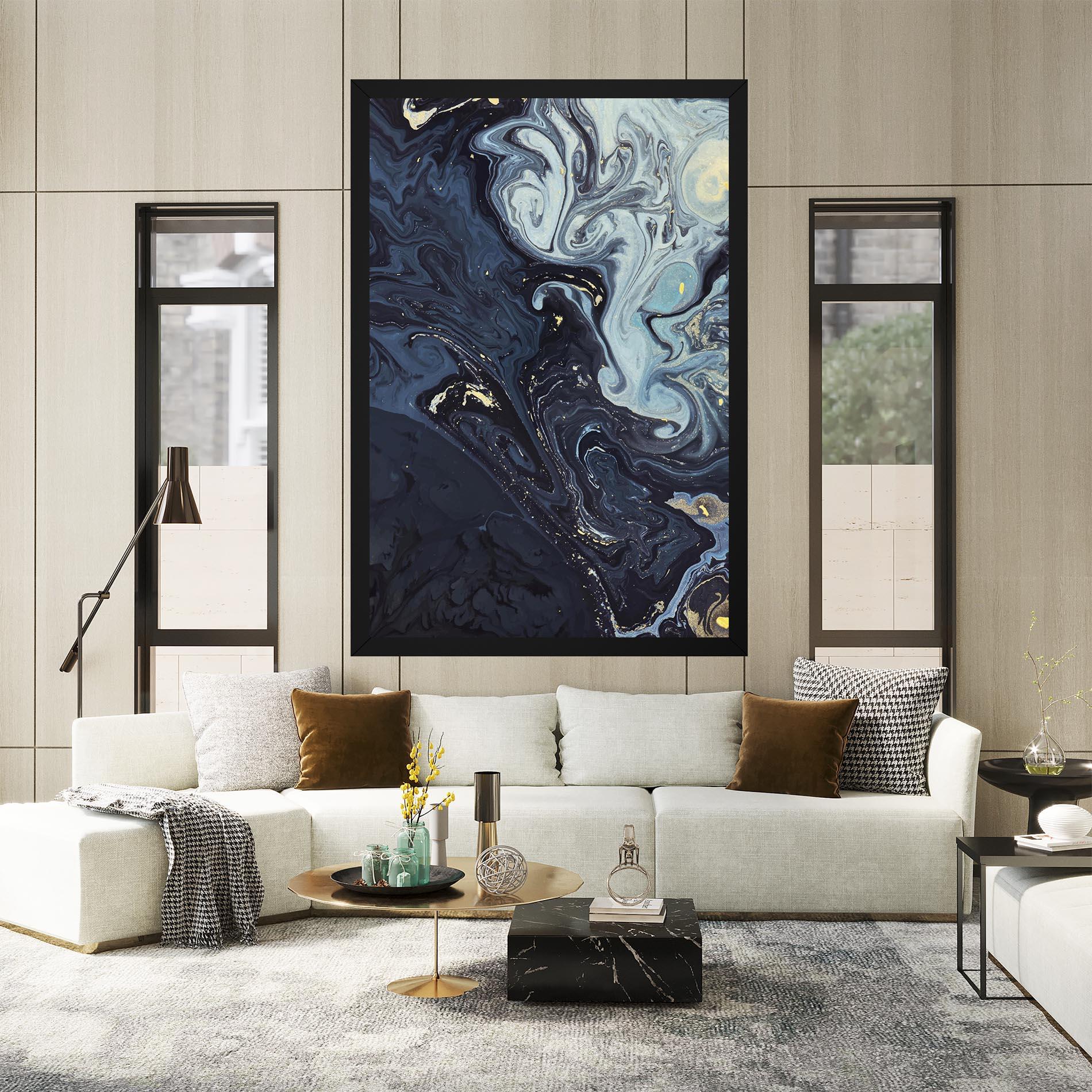 Tablou Canvas Dark Blue Painting mockup 2