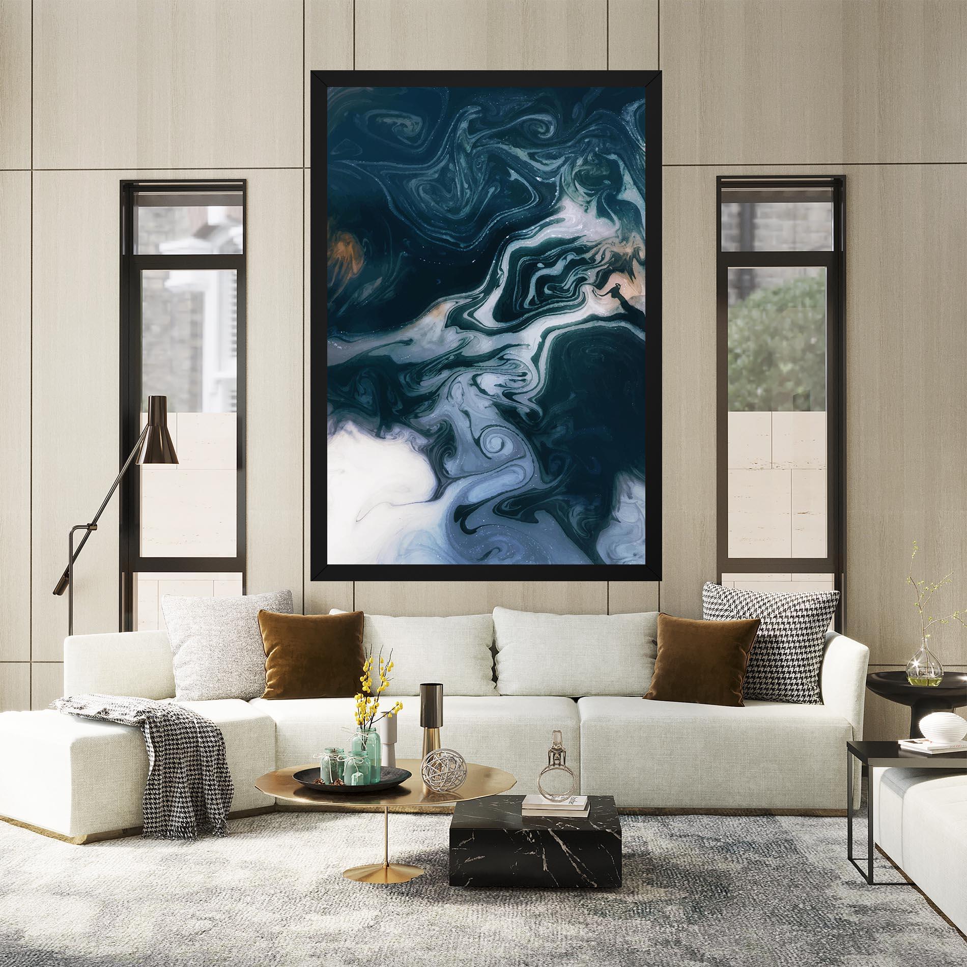 Tablou Canvas Dark Blue With White mockup 2