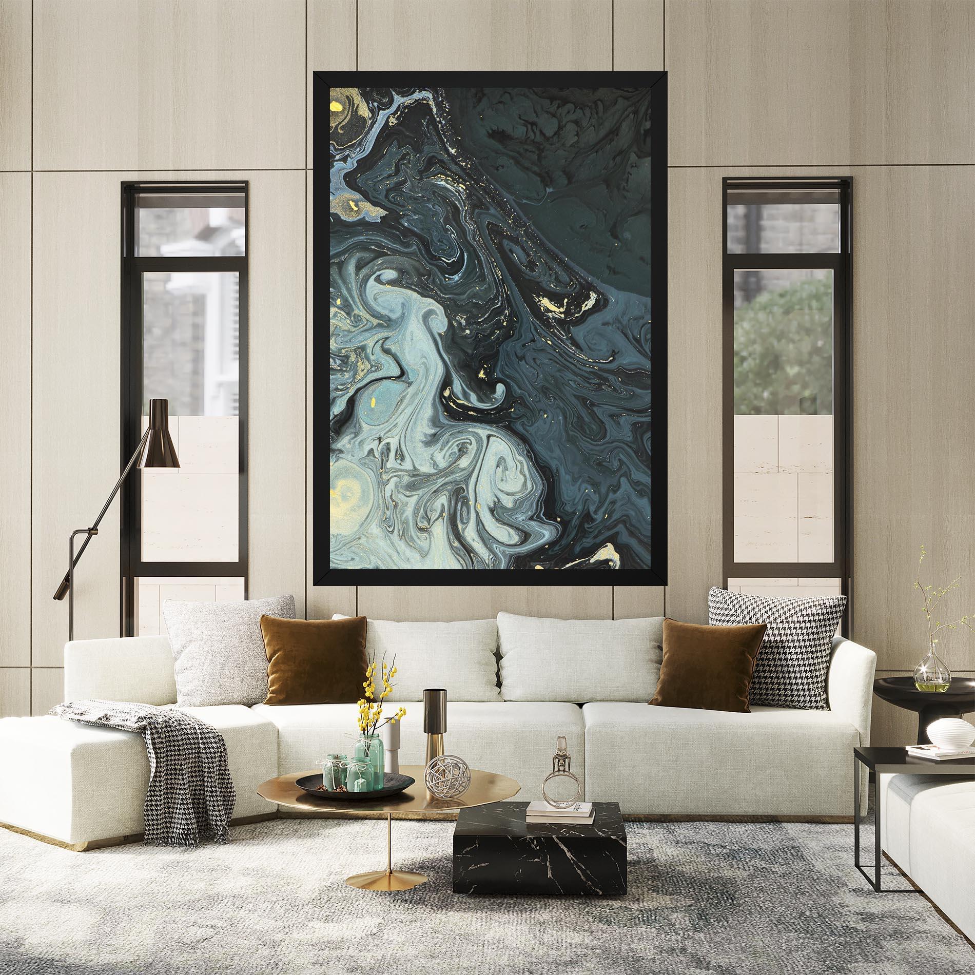 Tablou Canvas Dark Green Painting mockup 2