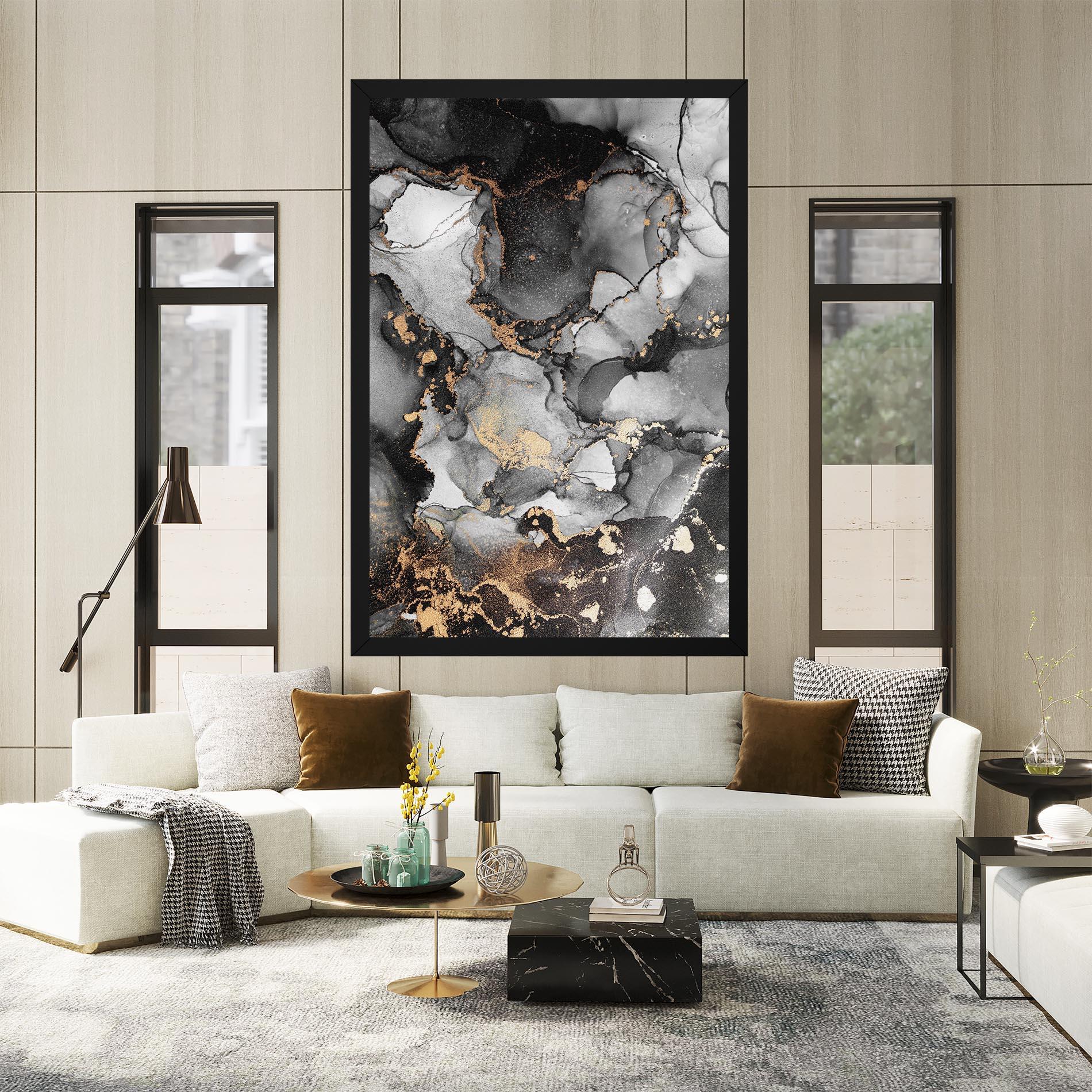 Tablou Canvas Grey Gold Marble mockup 2