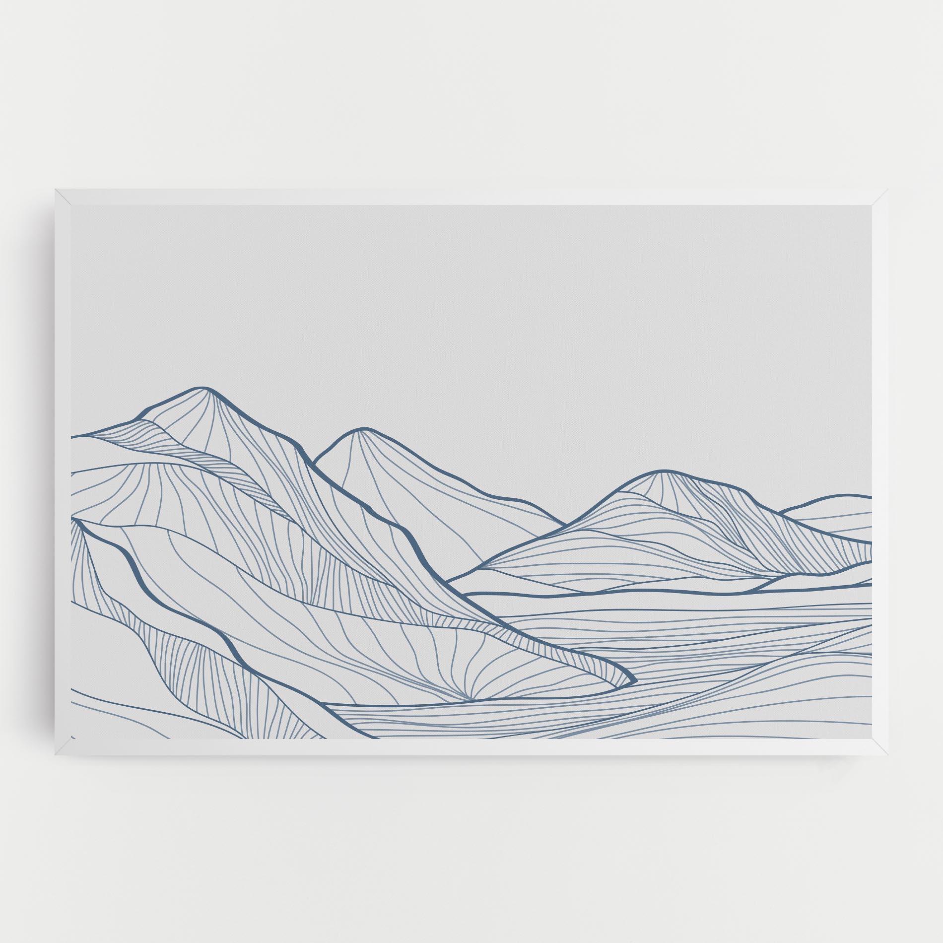 Tablou Canvas Mountain Blue Line mockup 0