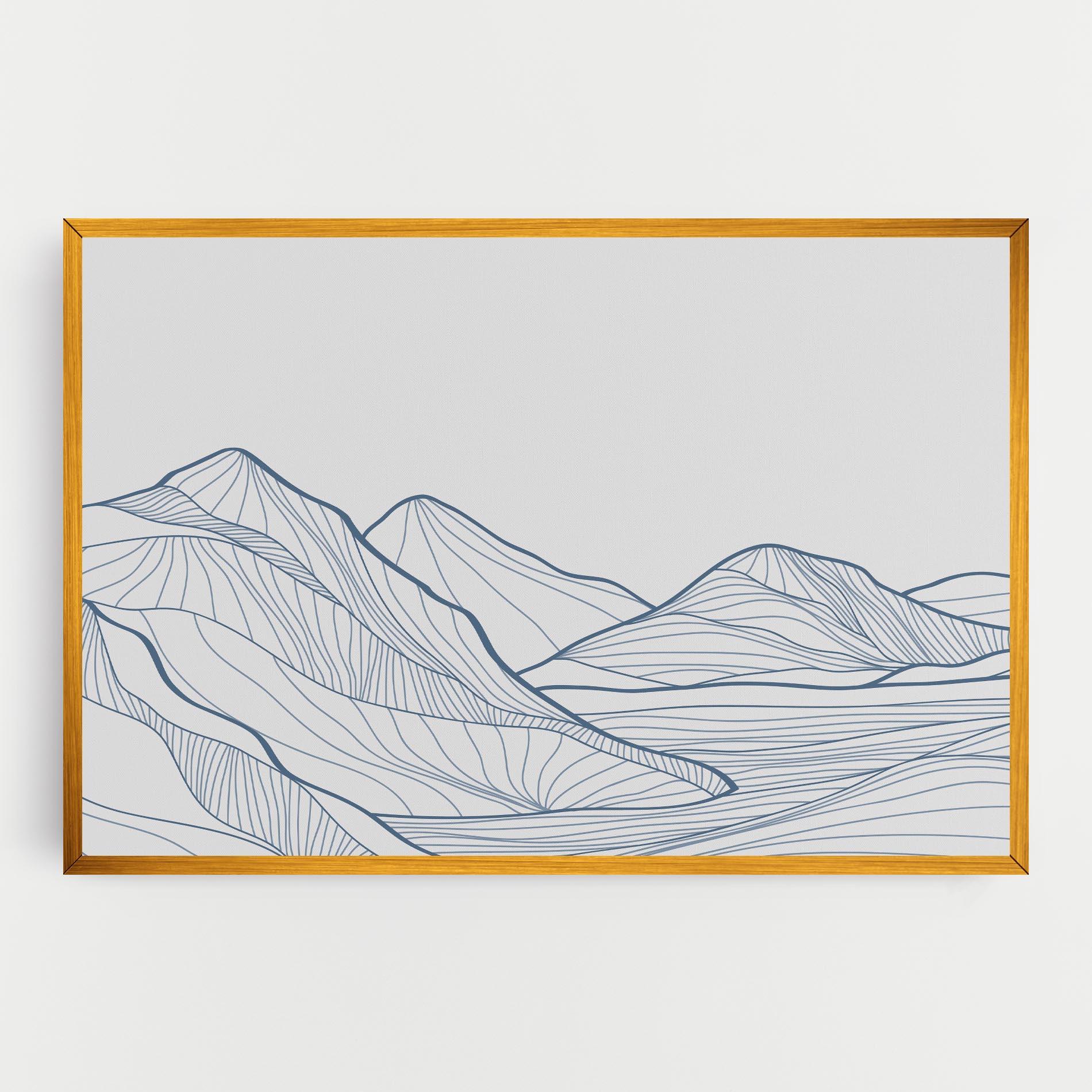 Tablou Canvas Mountain Blue Line mockup 0