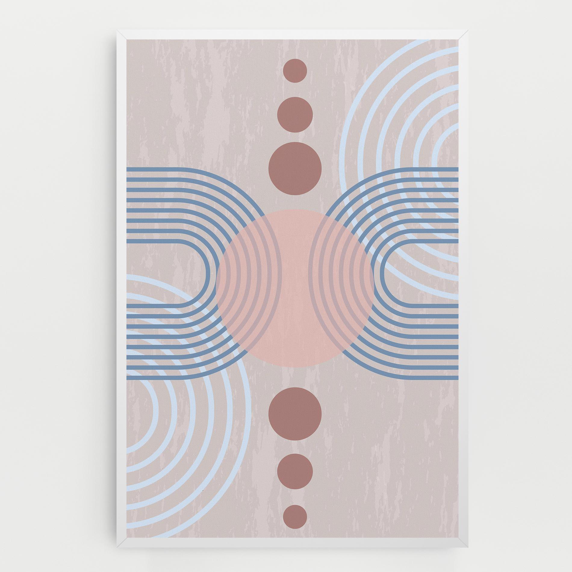 Tablou Canvas Blue Lines On Pink mockup 0