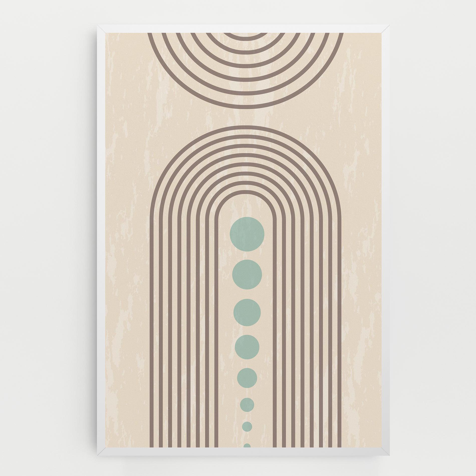 Tablou Canvas Cream Blue Circles mockup 0