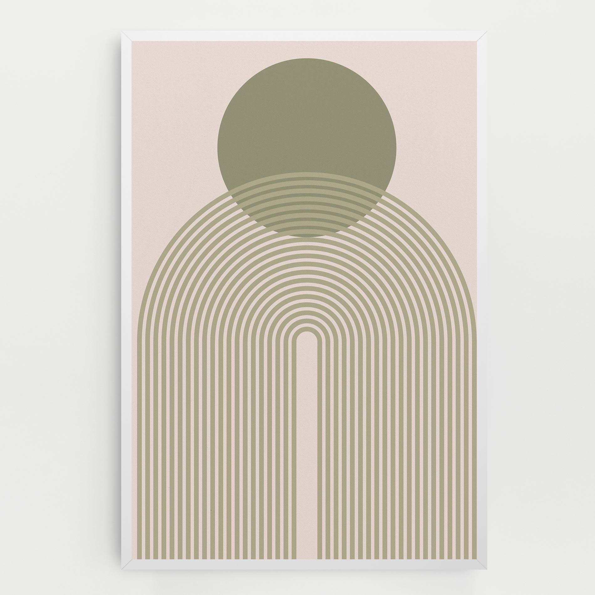 Tablou Canvas Green Circle Lines mockup 0