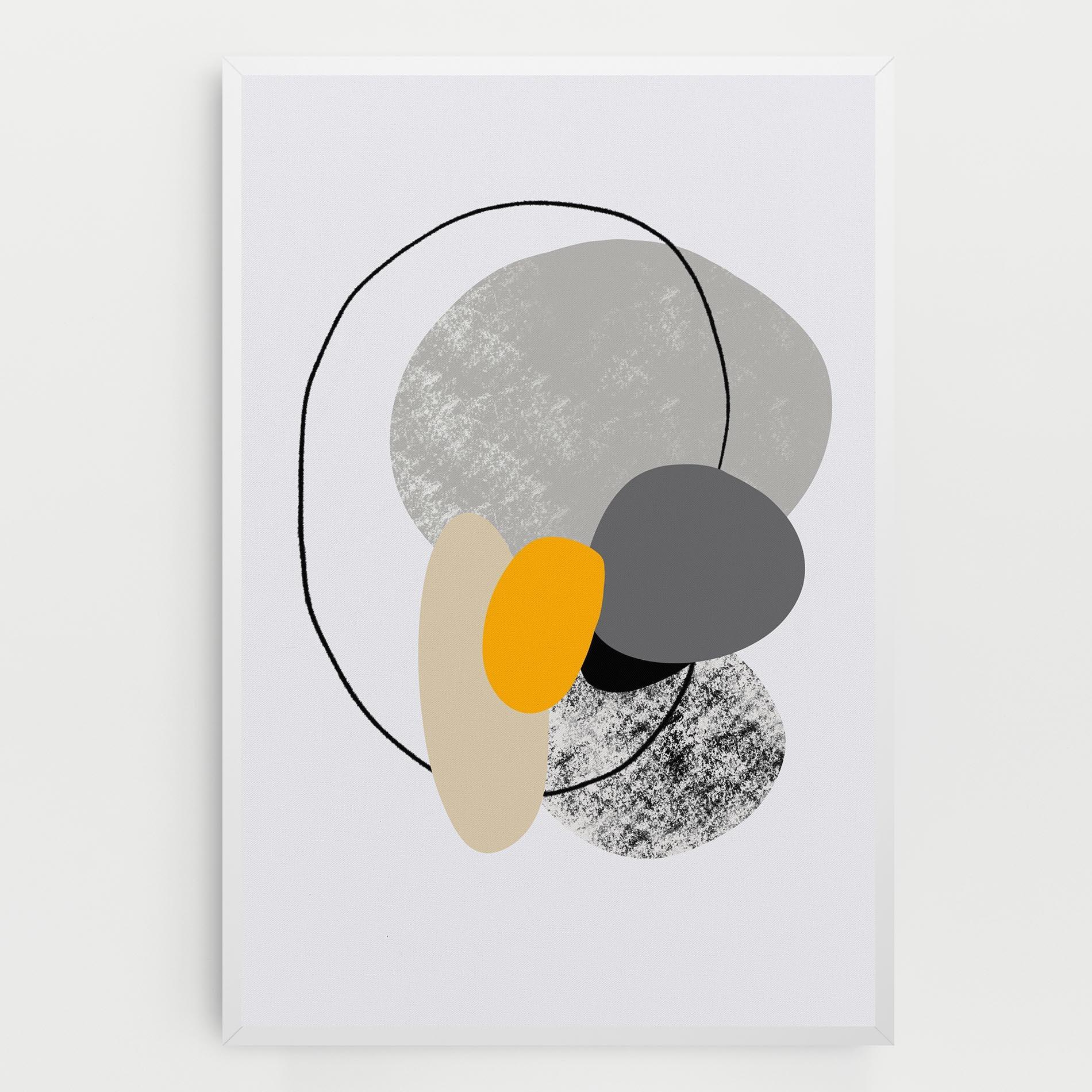 Tablou Canvas Grey Orange Shape mockup 0