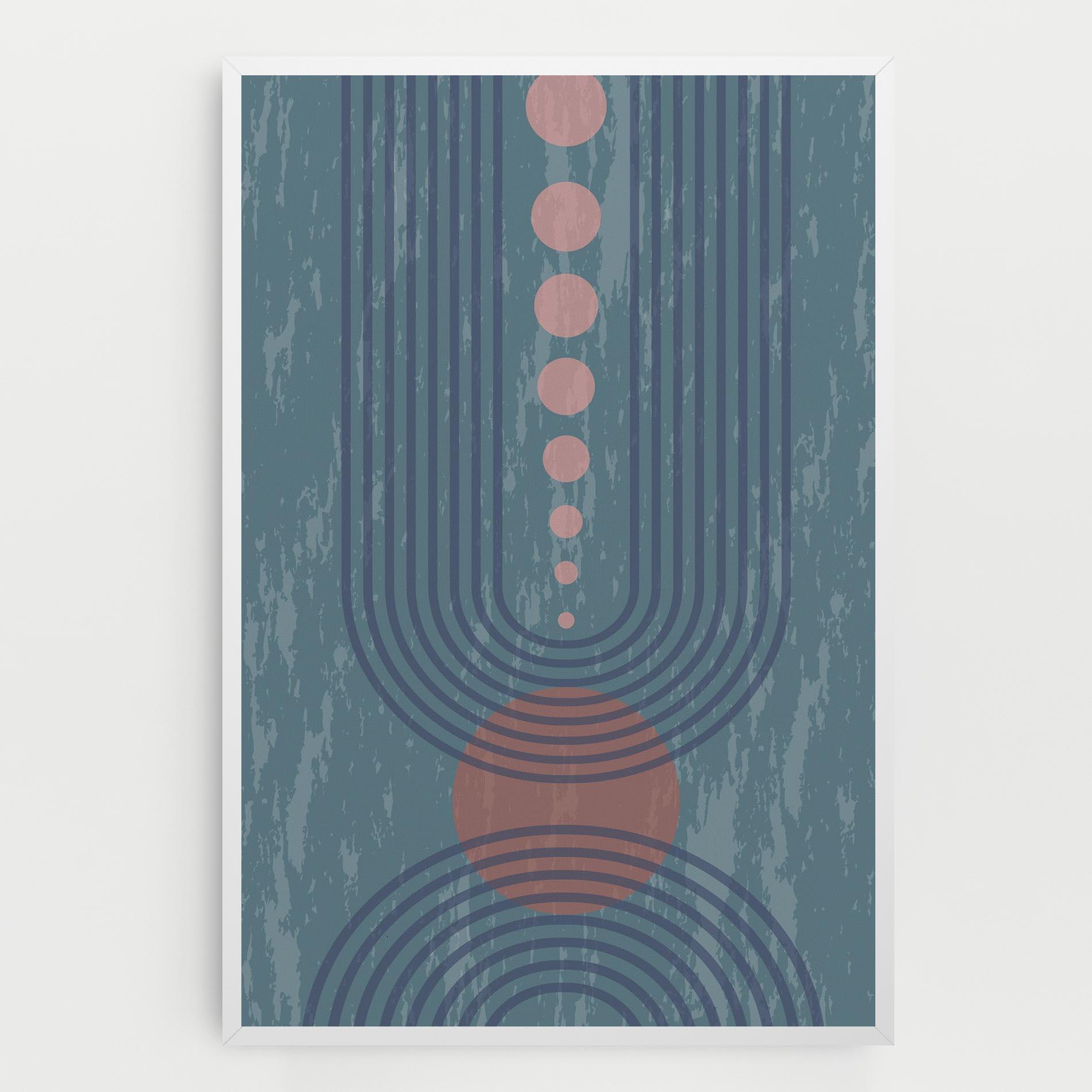 Tablou Canvas Pink Circle On Blue mockup 0