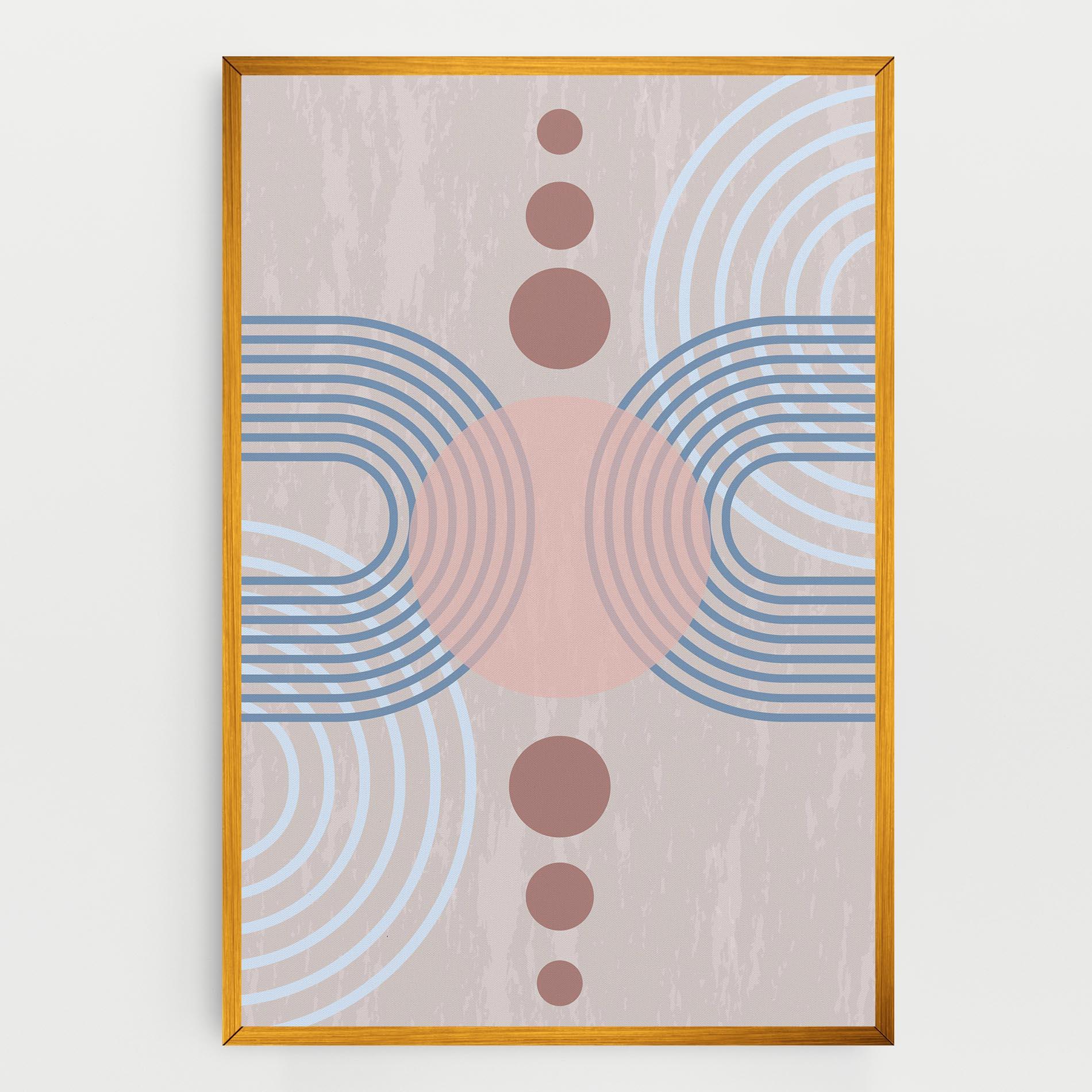 Tablou Canvas Blue Lines On Pink mockup 0