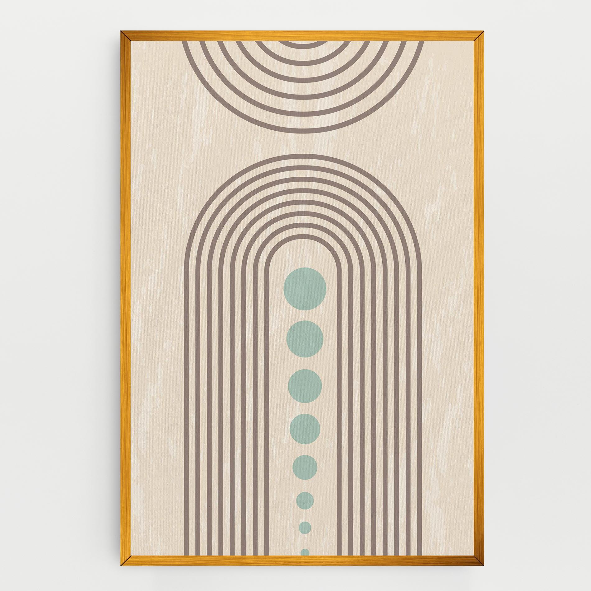 Tablou Canvas Cream Blue Circles mockup 0