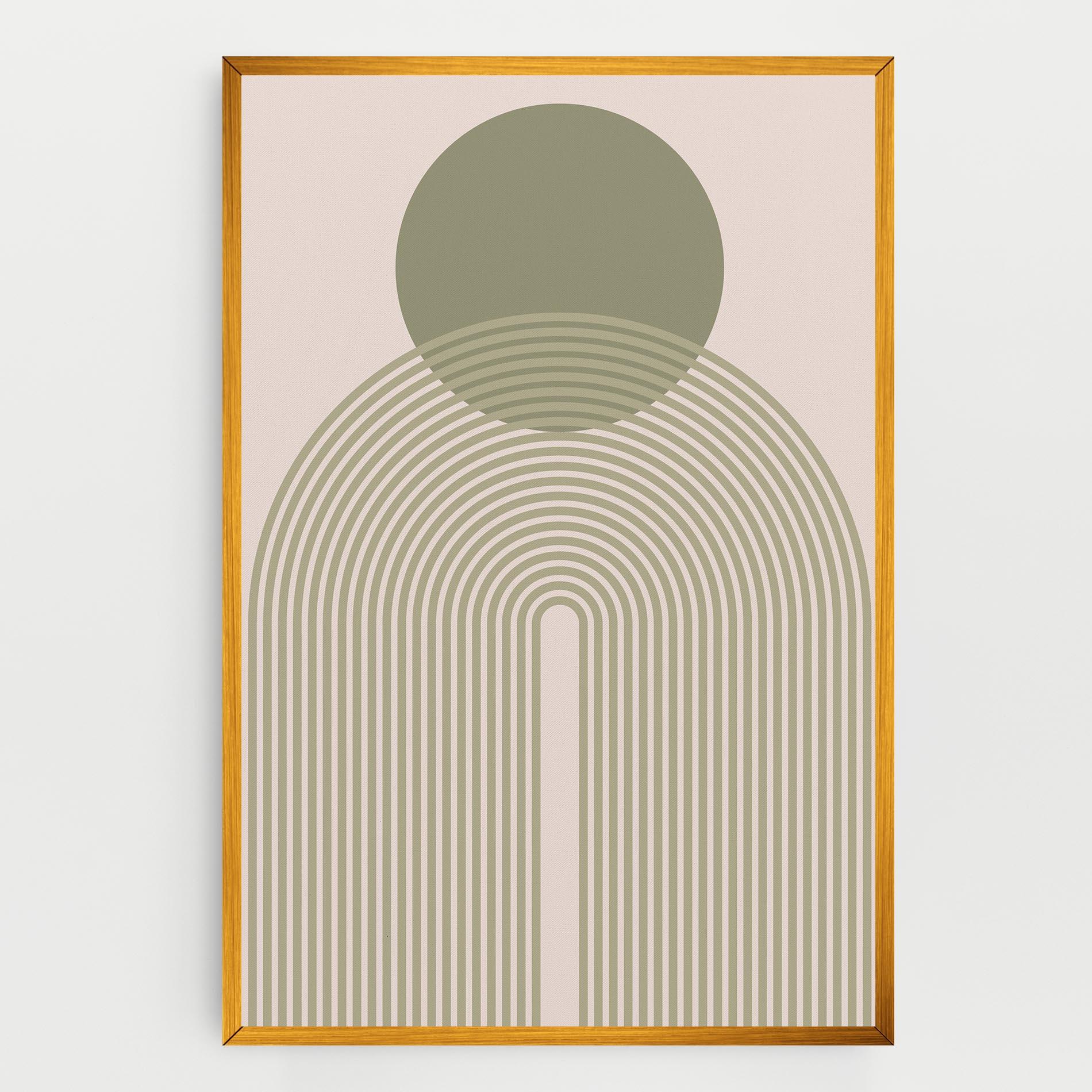 Tablou Canvas Green Circle Lines mockup 0