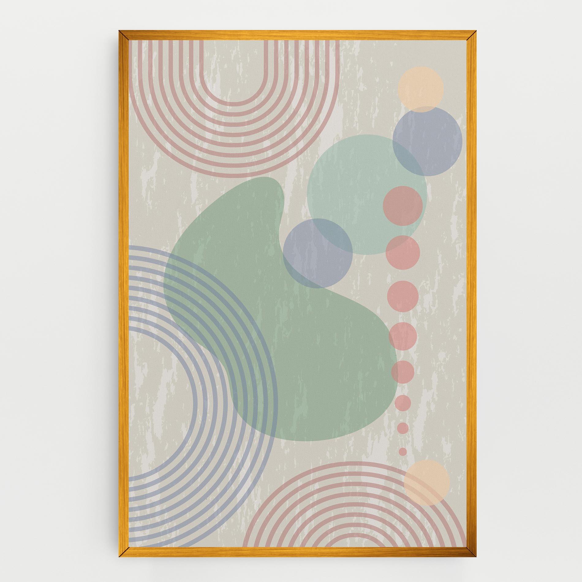 Tablou Canvas Green Pink Shapes mockup 0