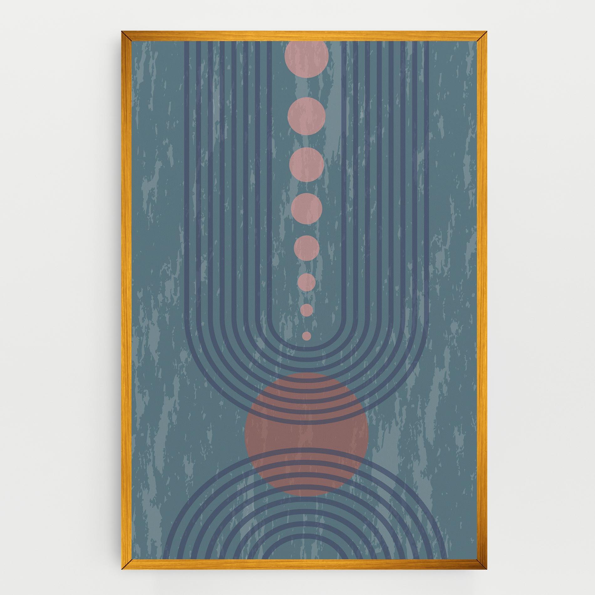 Tablou Canvas Pink Circle On Blue mockup 0