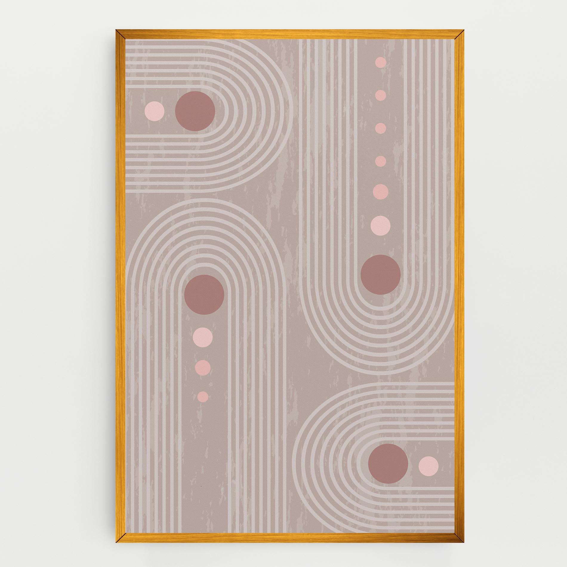 Tablou Canvas Pink Circle On Cream mockup 0