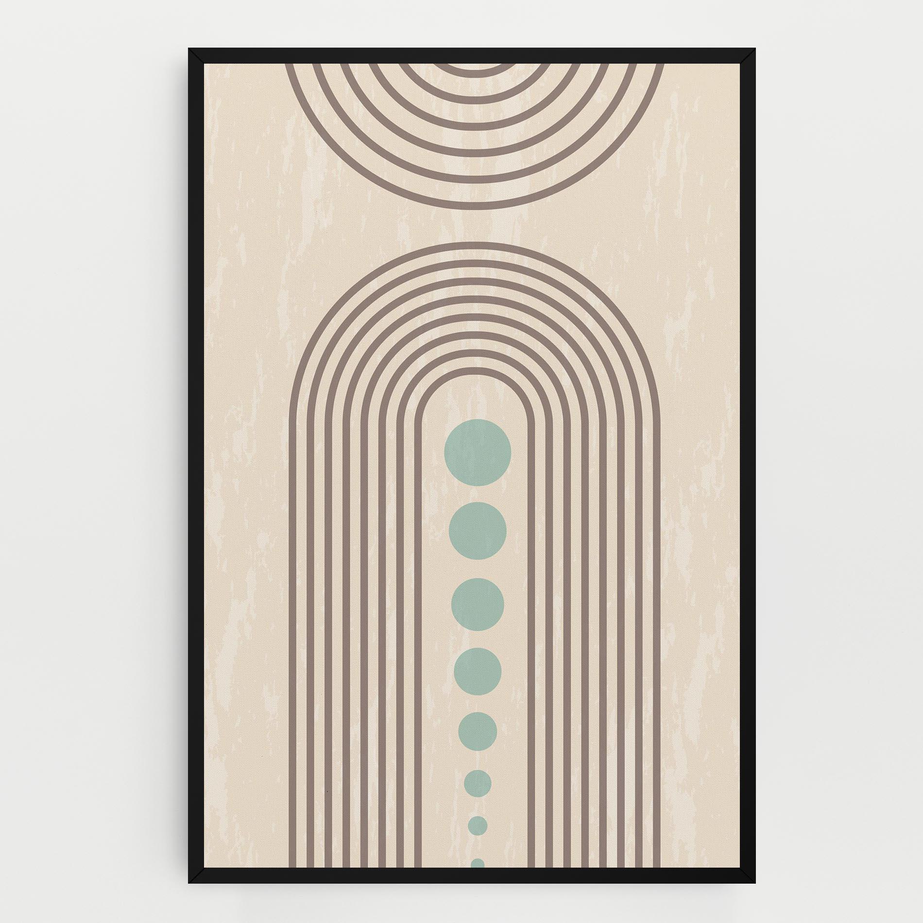 Tablou Canvas Cream Blue Circles mockup 0