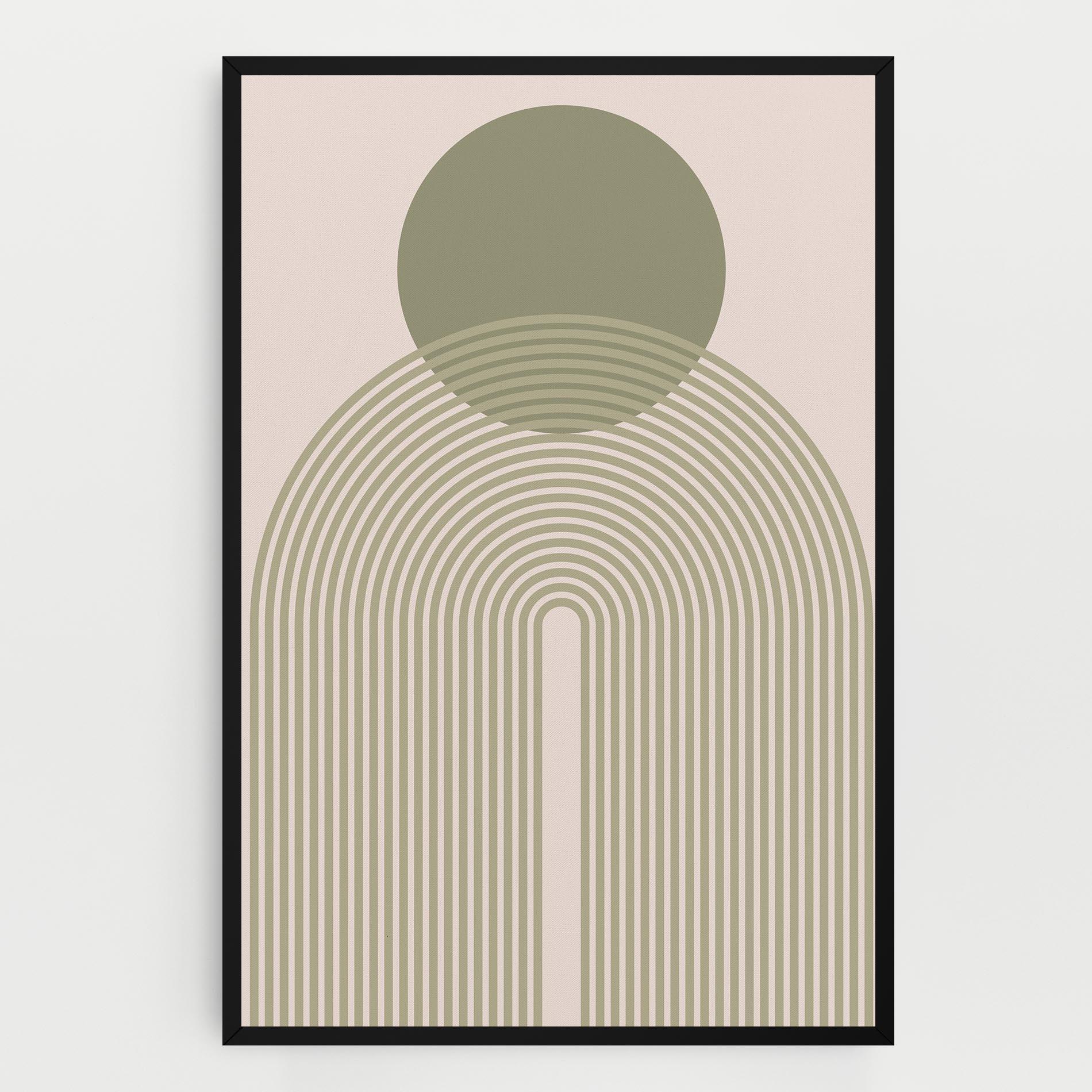 Tablou Canvas Green Circle Lines mockup 0