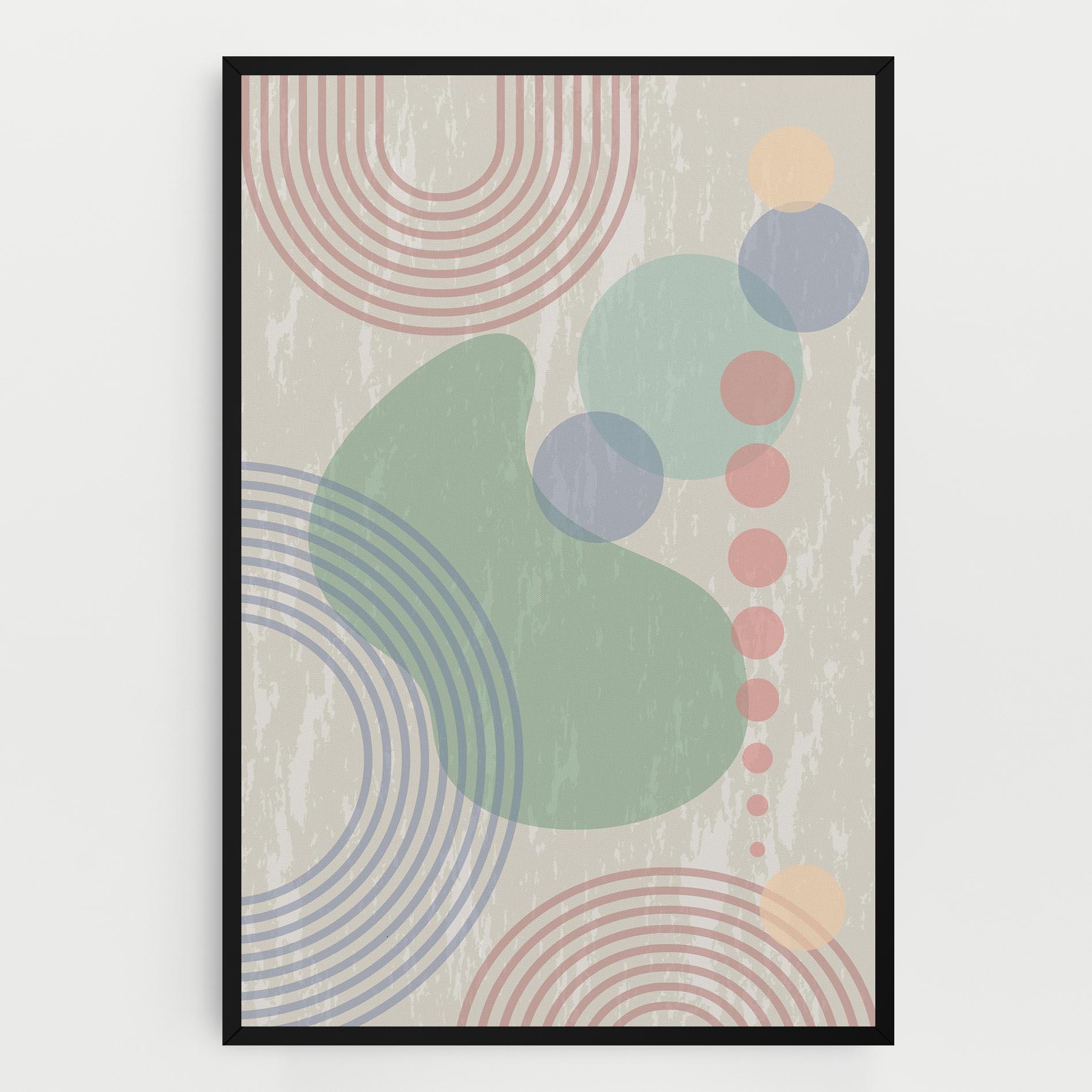 Tablou Canvas Green Pink Shapes mockup 0