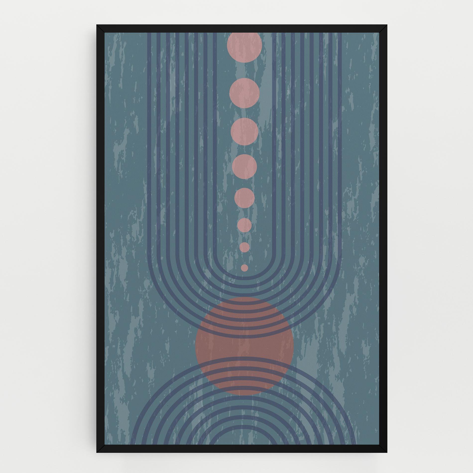 Tablou Canvas Pink Circle On Blue mockup 0