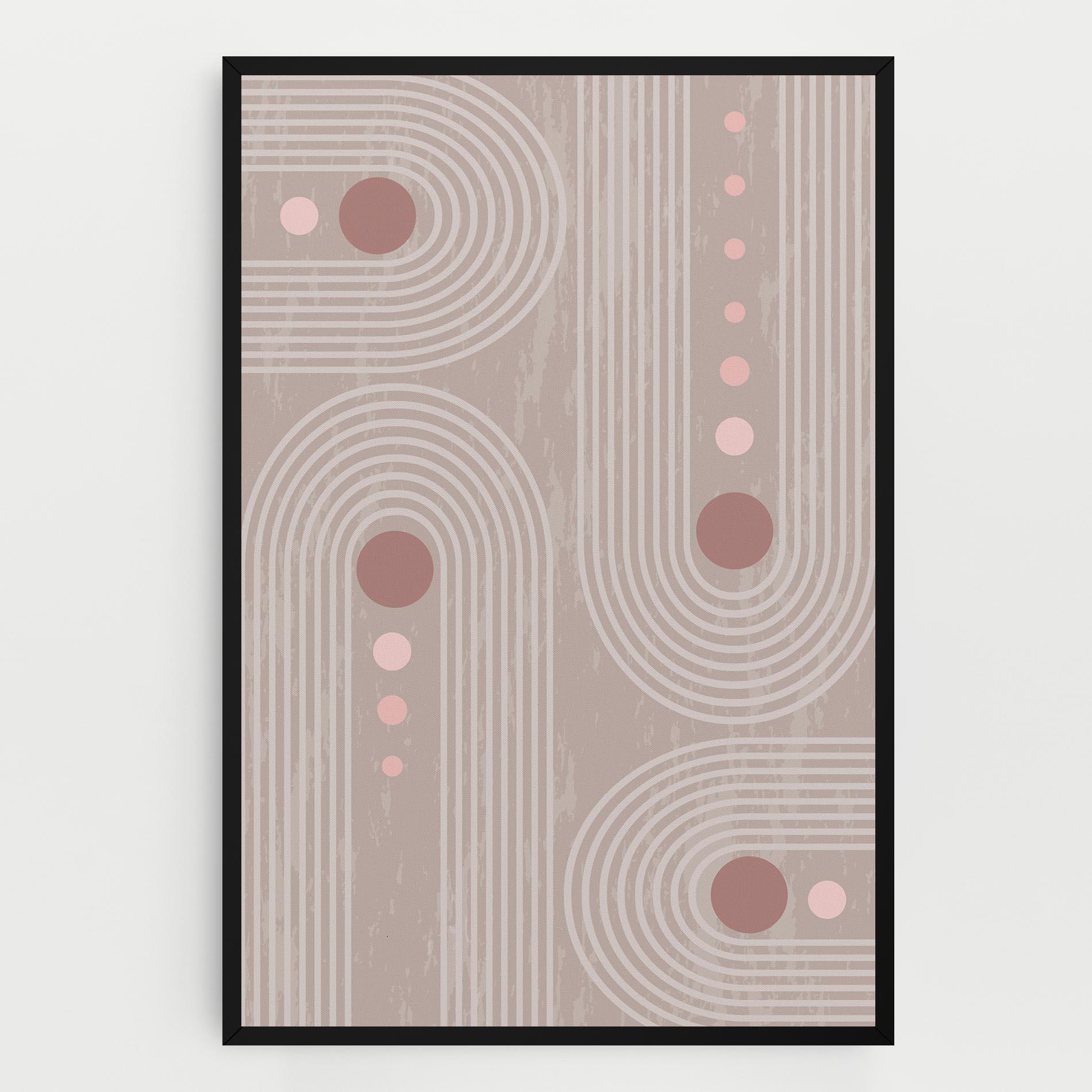 Tablou Canvas Pink Circle On Cream mockup 0