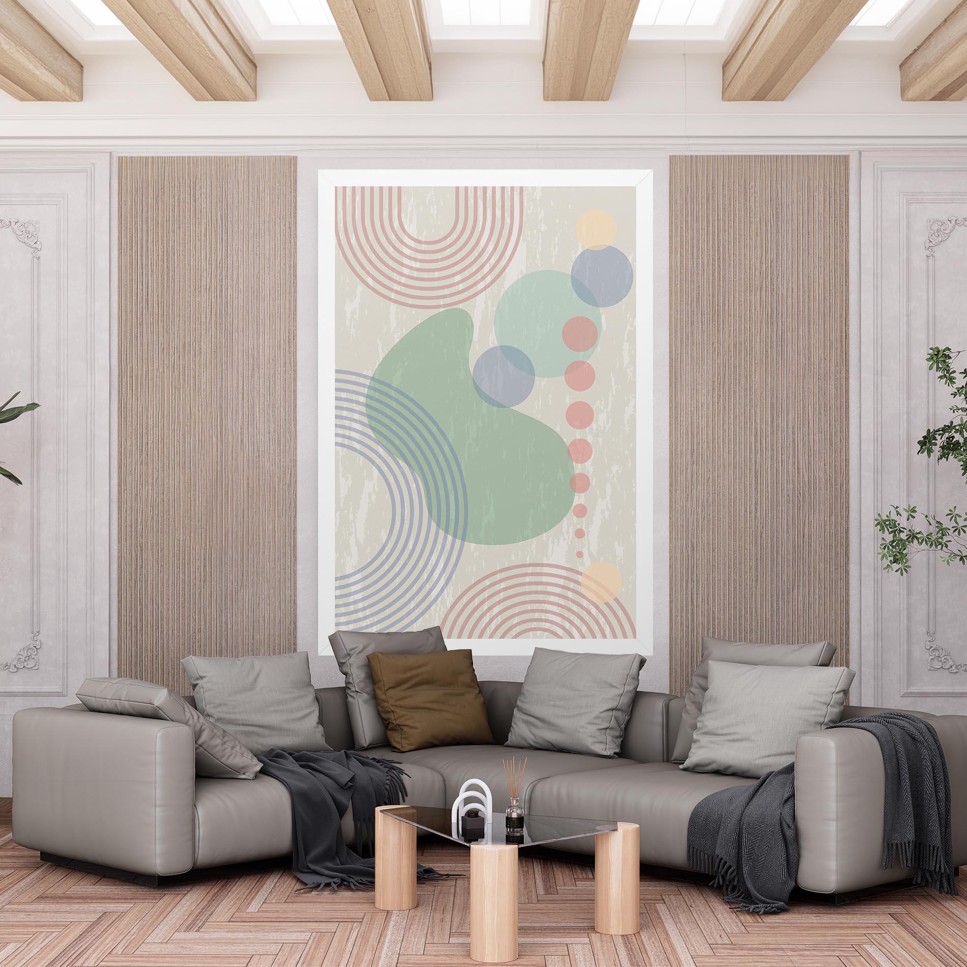 Tablou Canvas Green Pink Shapes mockup 6