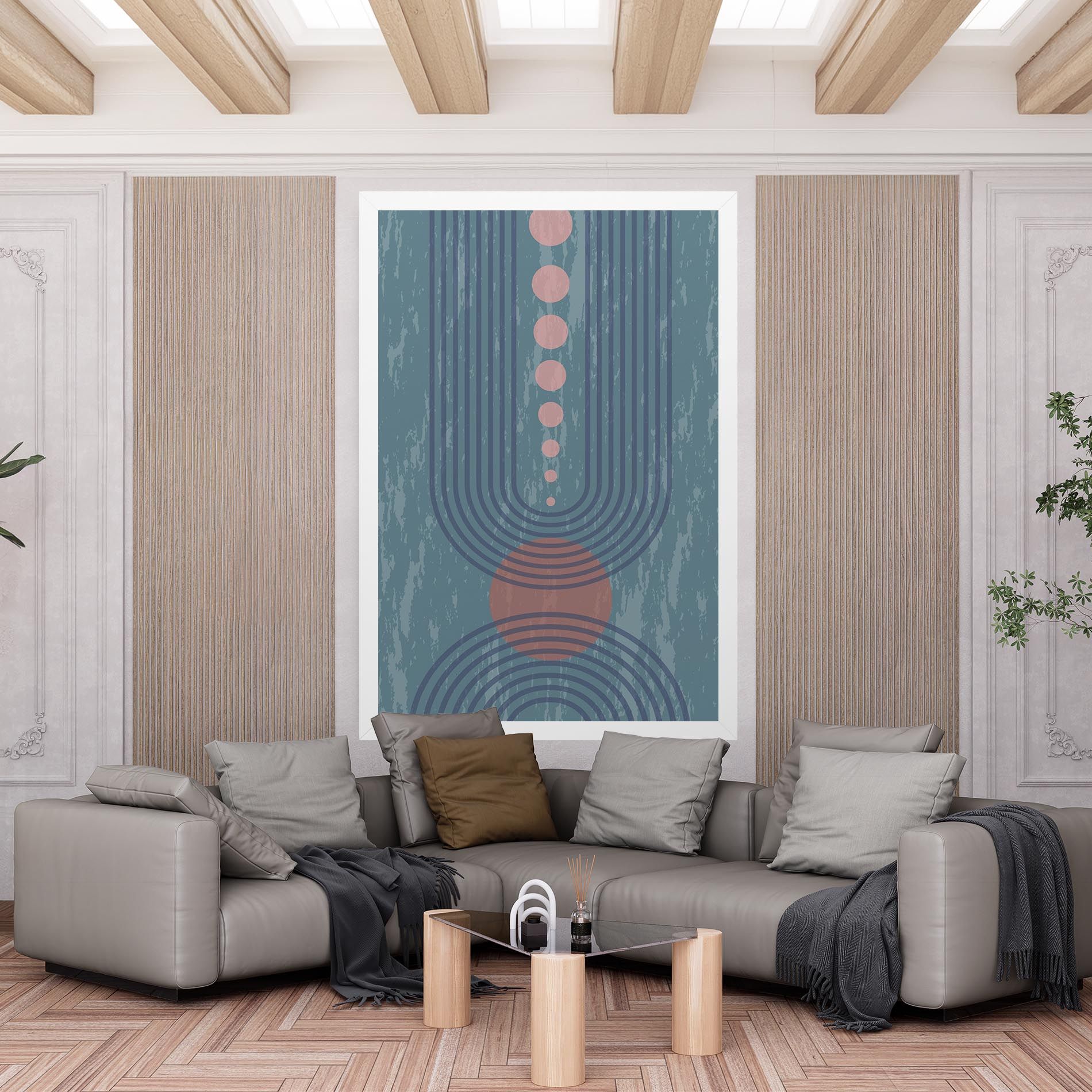 Pink Circle On Blue mockup 6