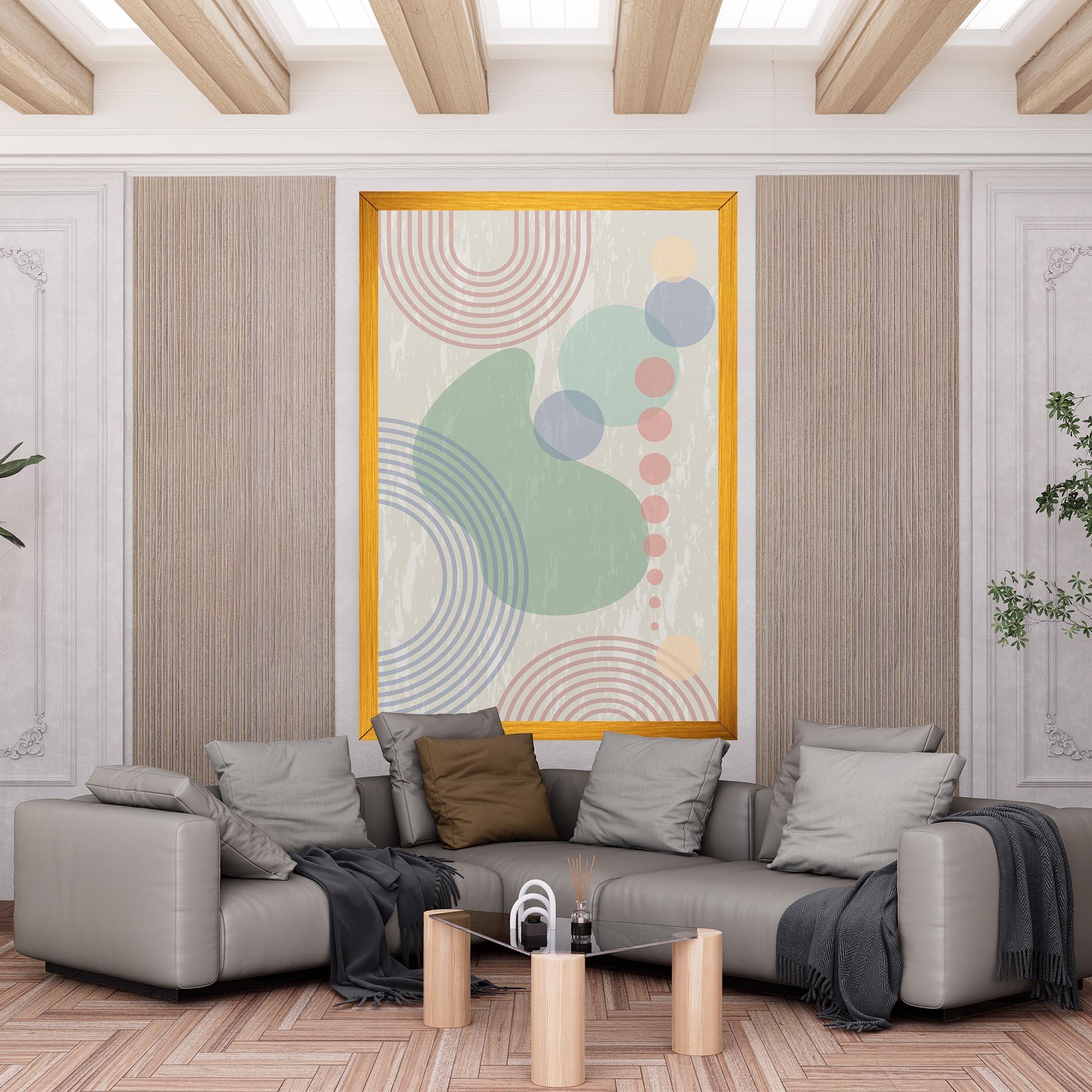 Tablou Canvas Green Pink Shapes mockup 6