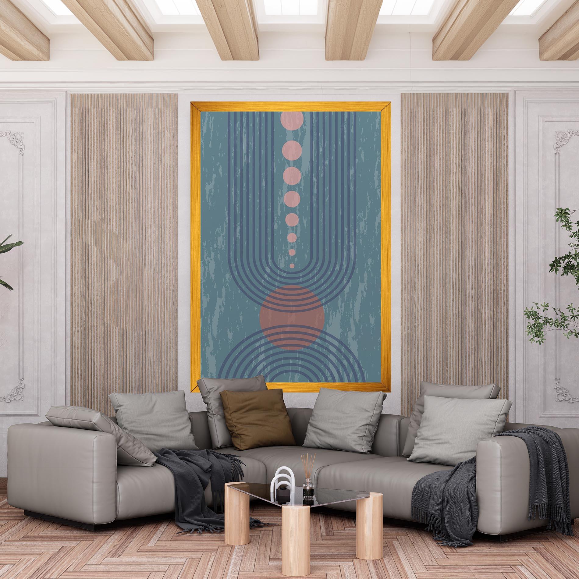 Tablou Canvas Pink Circle On Blue mockup 6