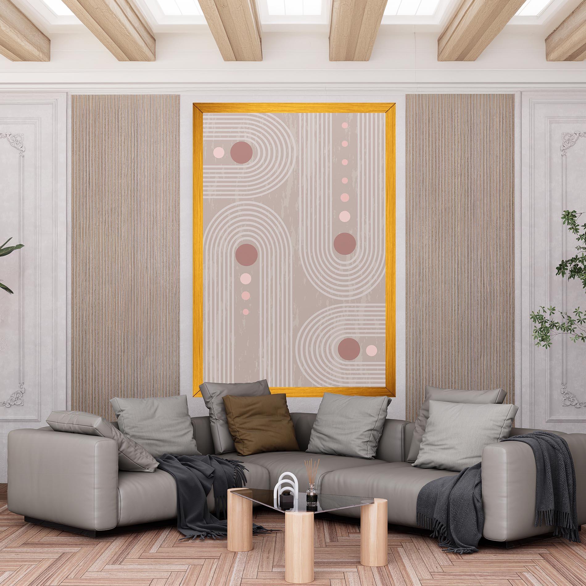 Tablou Canvas Pink Circle On Cream mockup 6