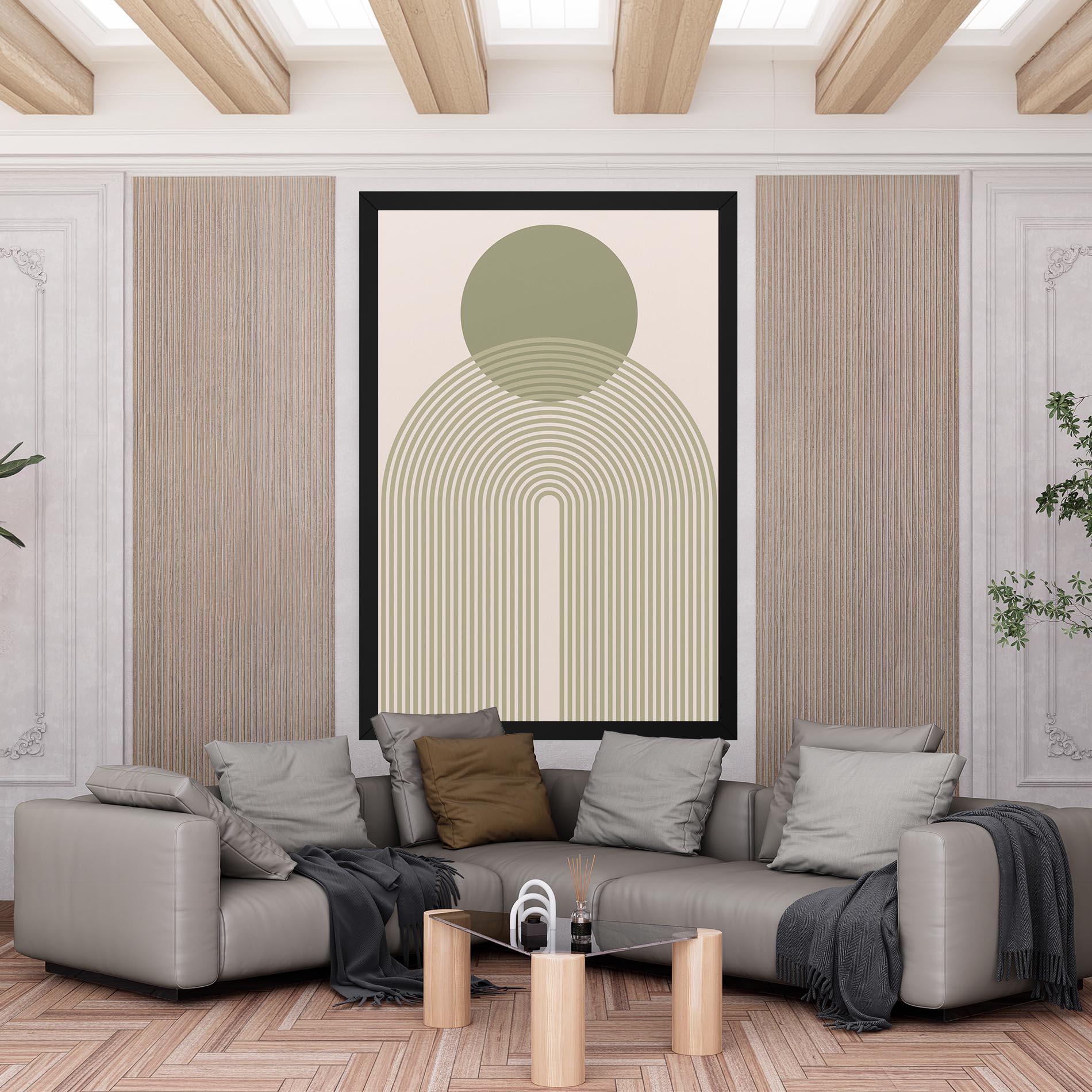 Tablou Canvas Green Circle Lines mockup 6