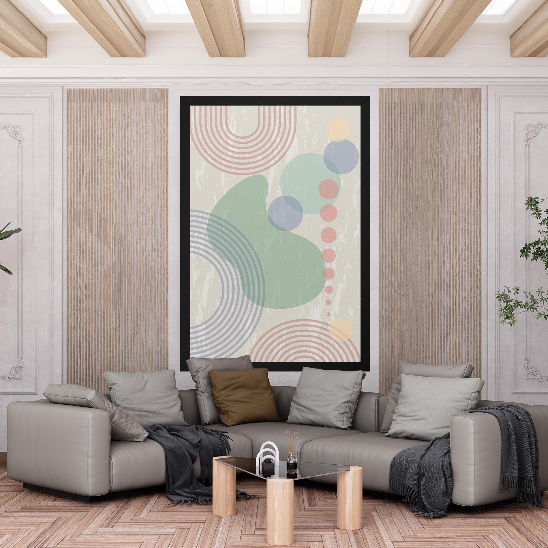 Tablou Canvas Green Pink Shapes mockup 6