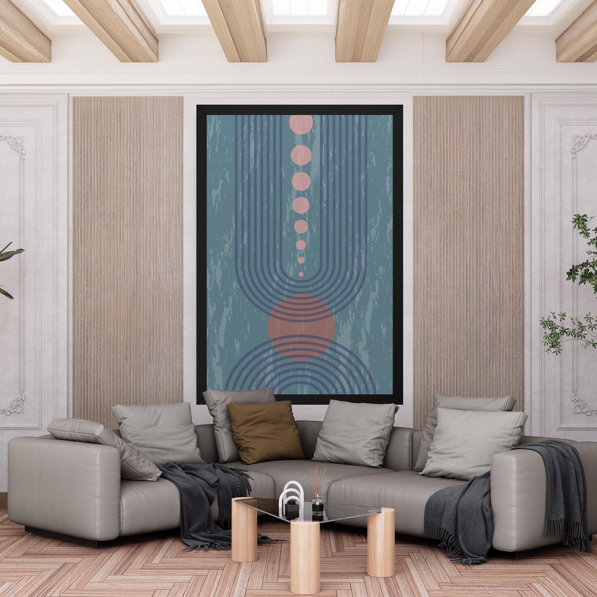 Tablou Canvas Pink Circle On Blue mockup 6