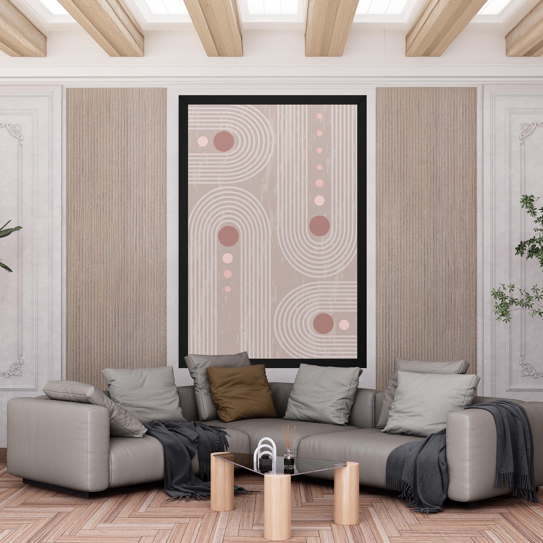 Tablou Canvas Pink Circle On Cream mockup 6